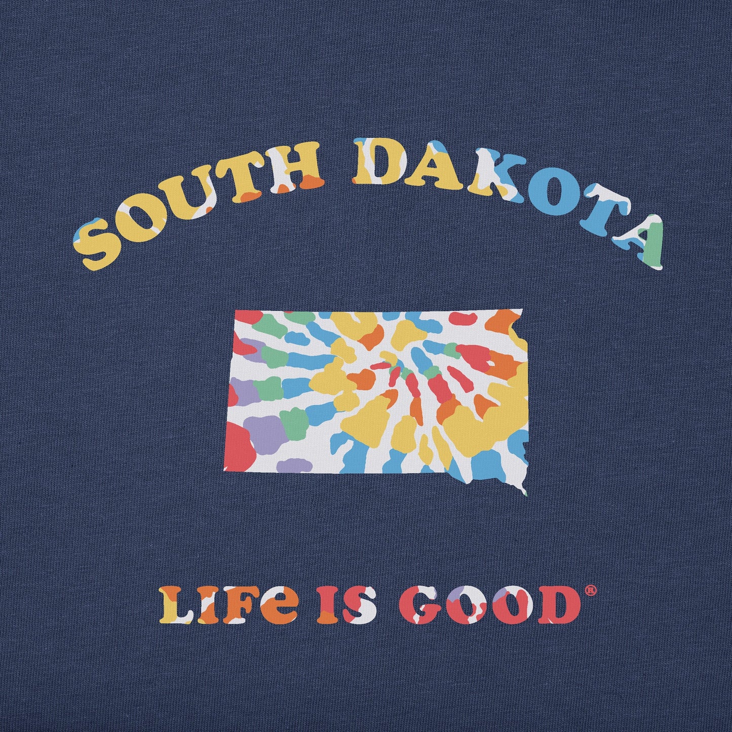 Men's Tie Dye South Dakota Short Sleeve Crusher Tee