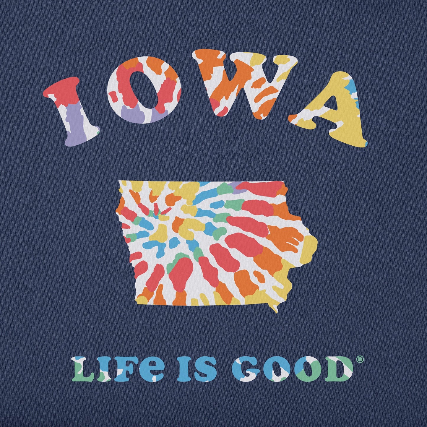 Men's Tie Dye Iowa Short Sleeve Crusher Tee