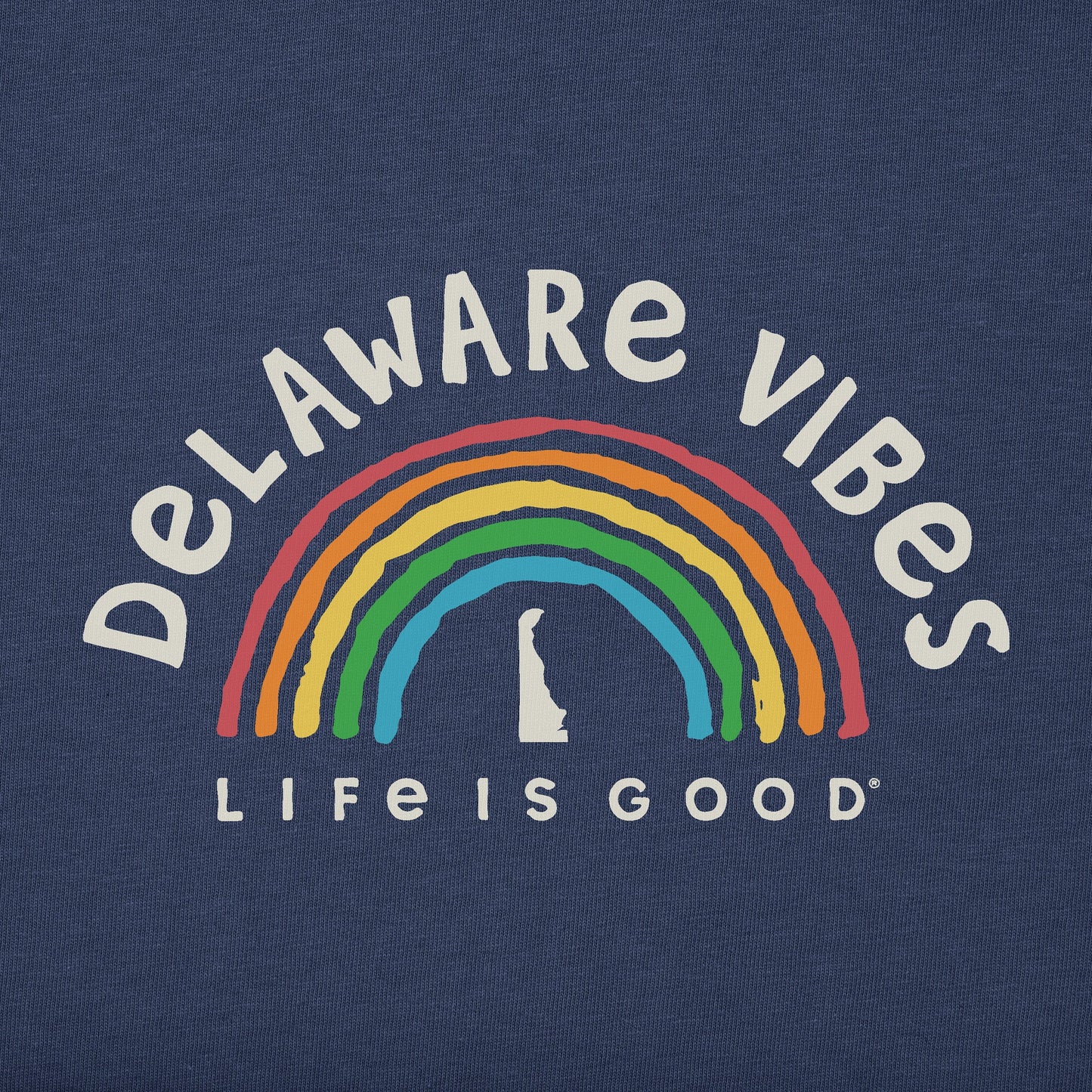 Women's Delaware Rainbow Vibes Short Sleeve Crusher Tee