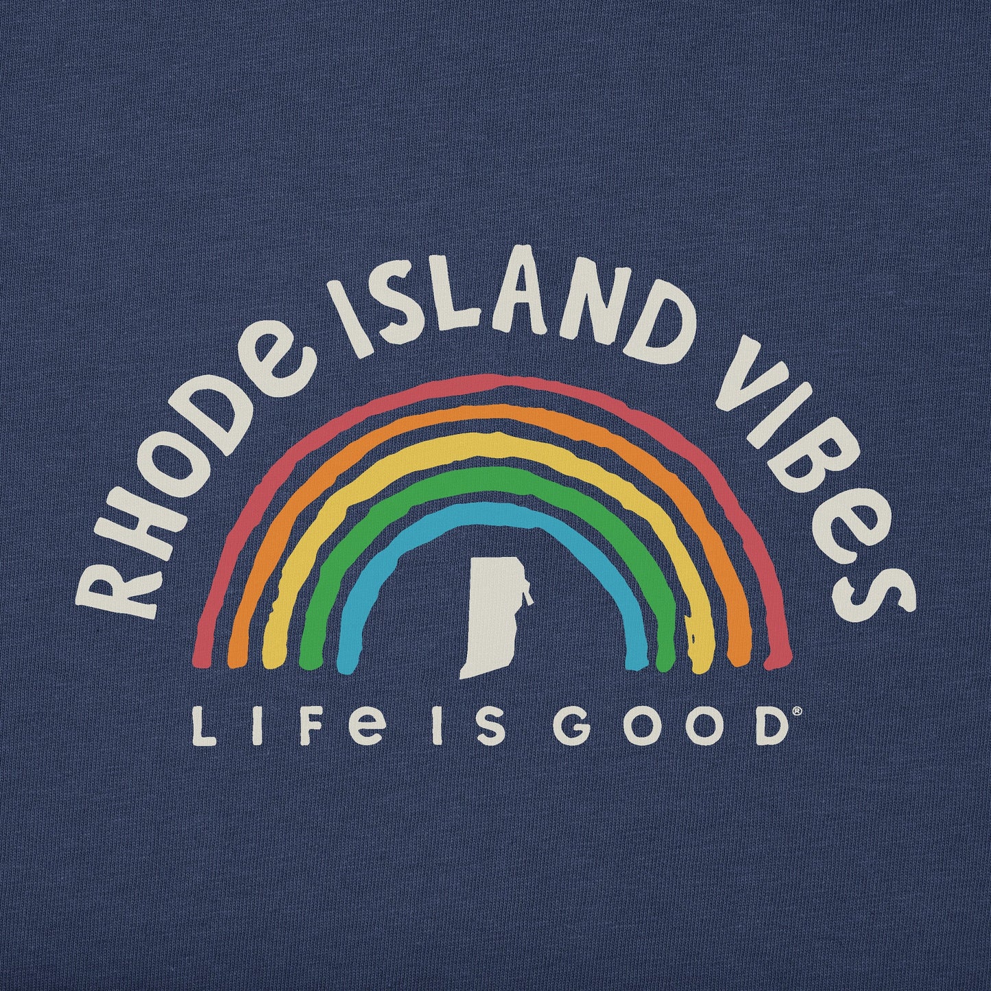 Women's Rhode Island Rainbow Vibes Short Sleeve Crusher Tee
