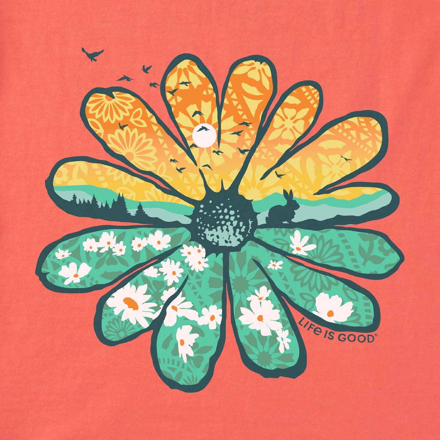 Women's Spring Daisycape Short Sleeve Crusher Vee