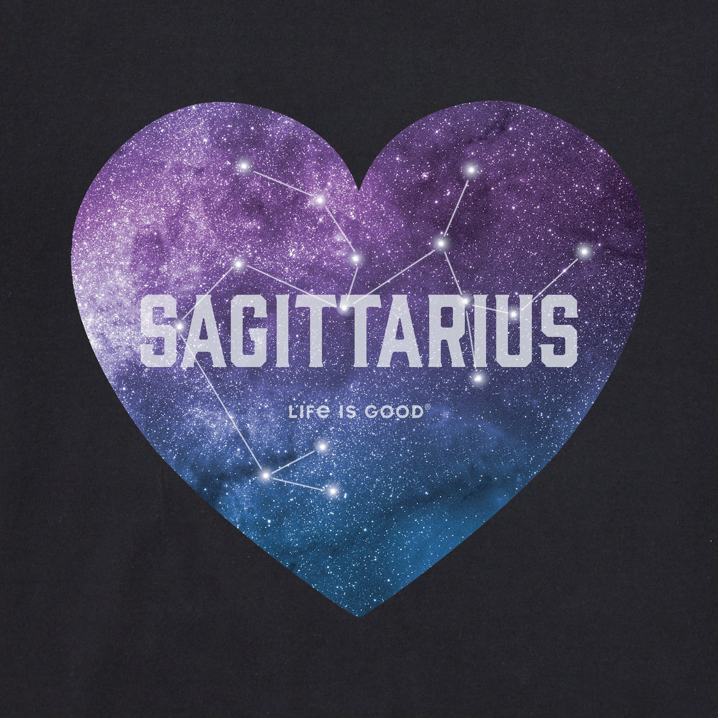 Women's Celestial Sagittarius Heart Short Sleeve Crusher Vee