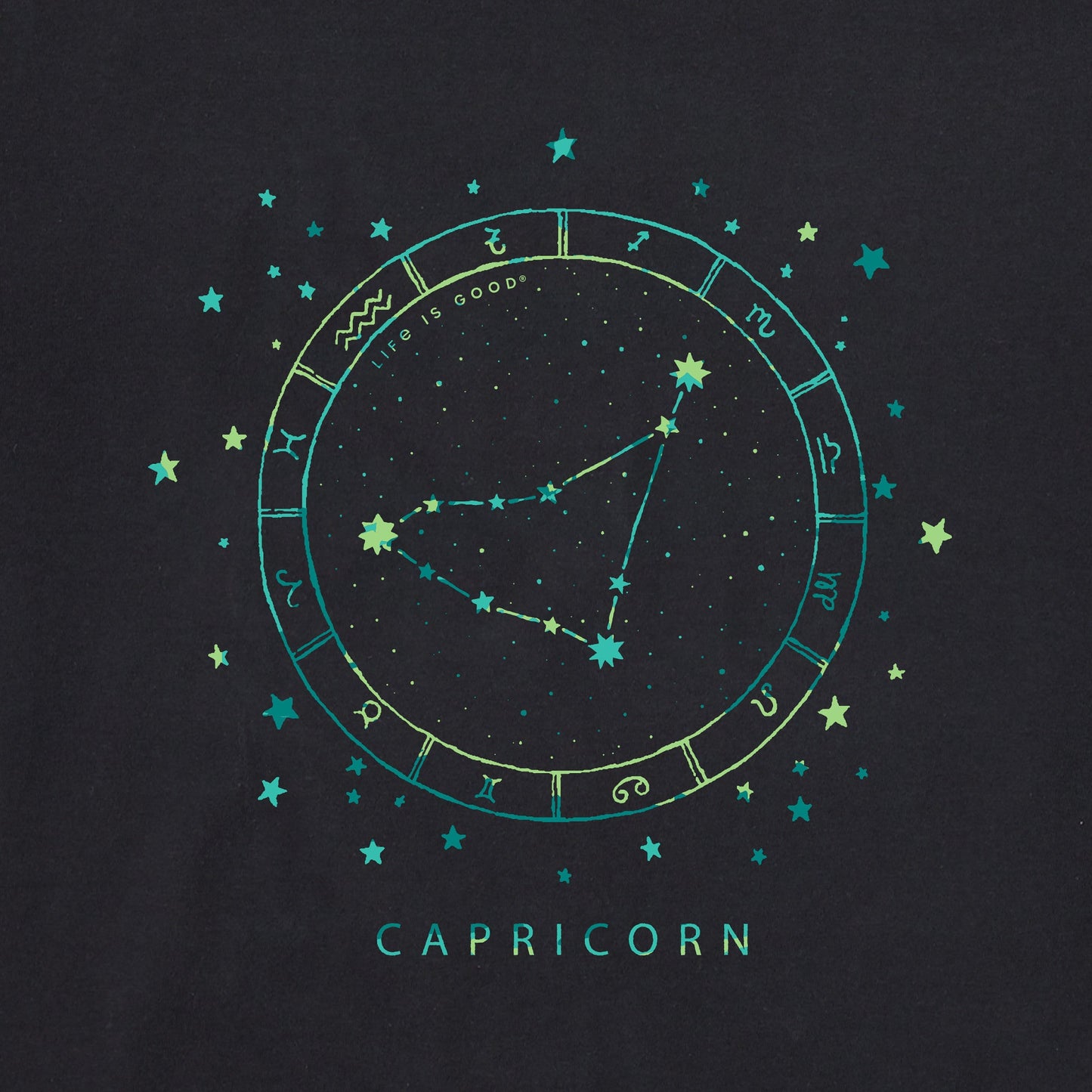 Women's Zodiac Constellation Capricorn Short Sleeve Crusher Tee
