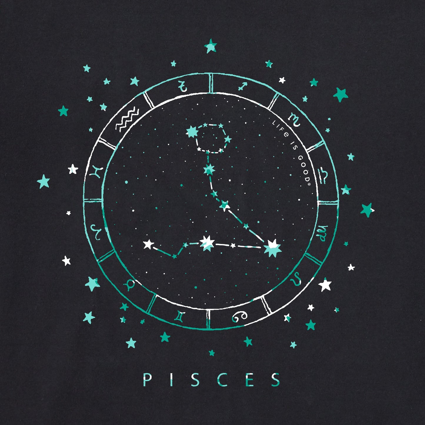 Women's Zodiac Constellation Pisces Short Sleeve Crusher Tee