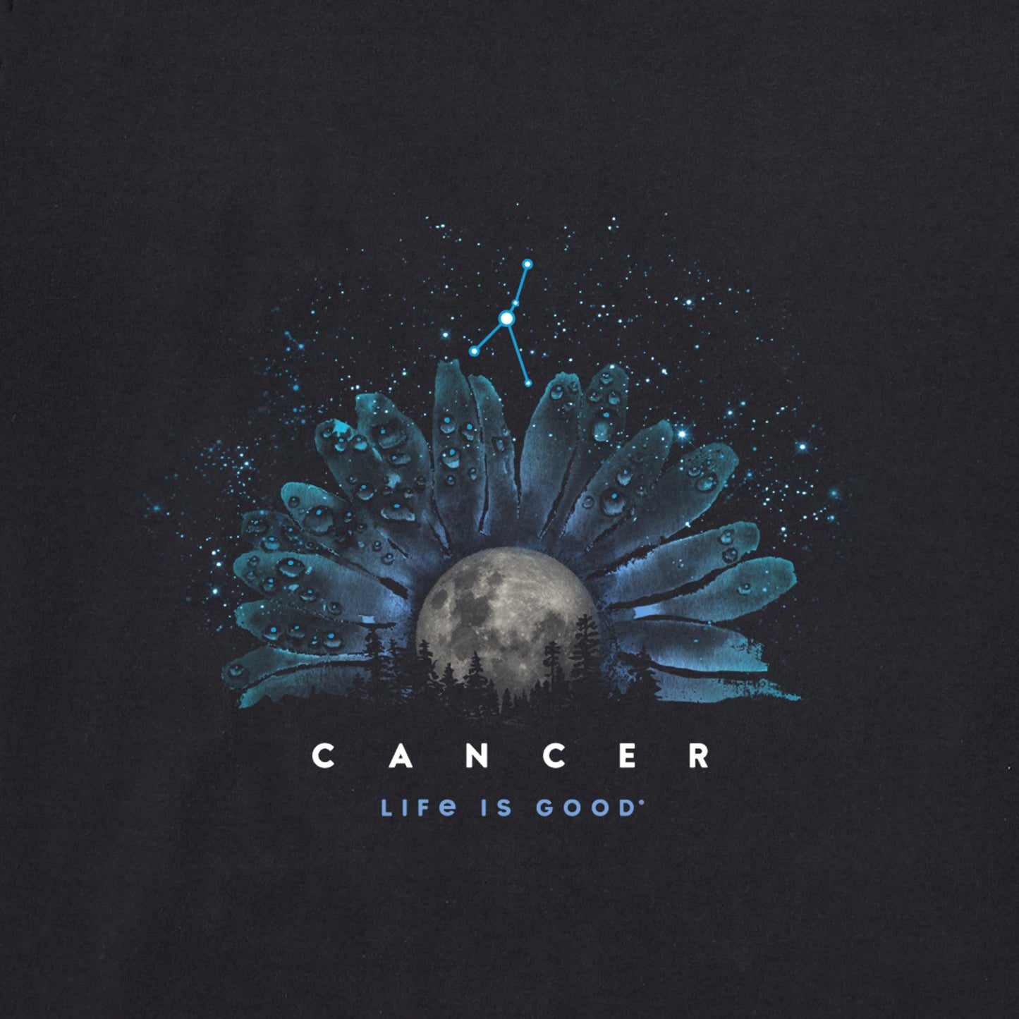 Women's Zodiac Moonflower Cancer Short Sleeve Crusher Tee