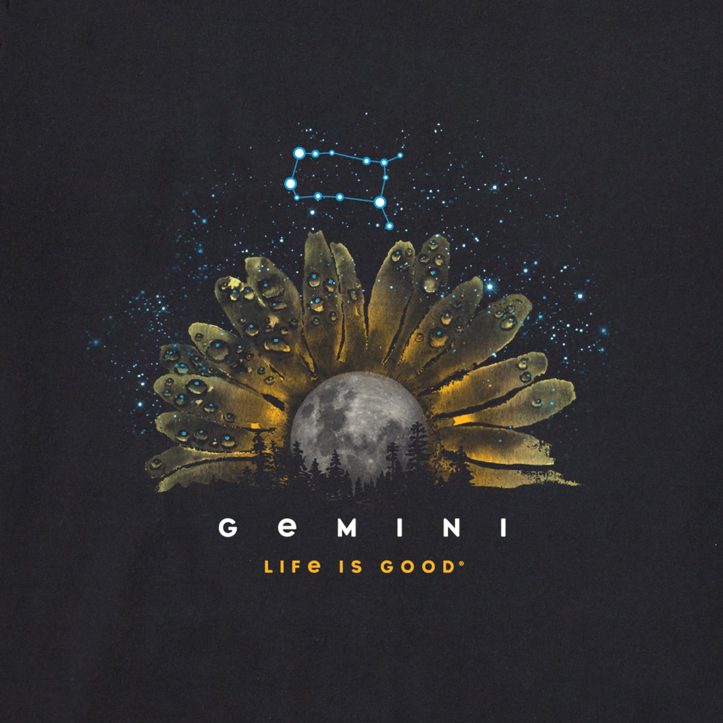 Women's Zodiac Moonflower Gemini Short Sleeve Crusher Tee