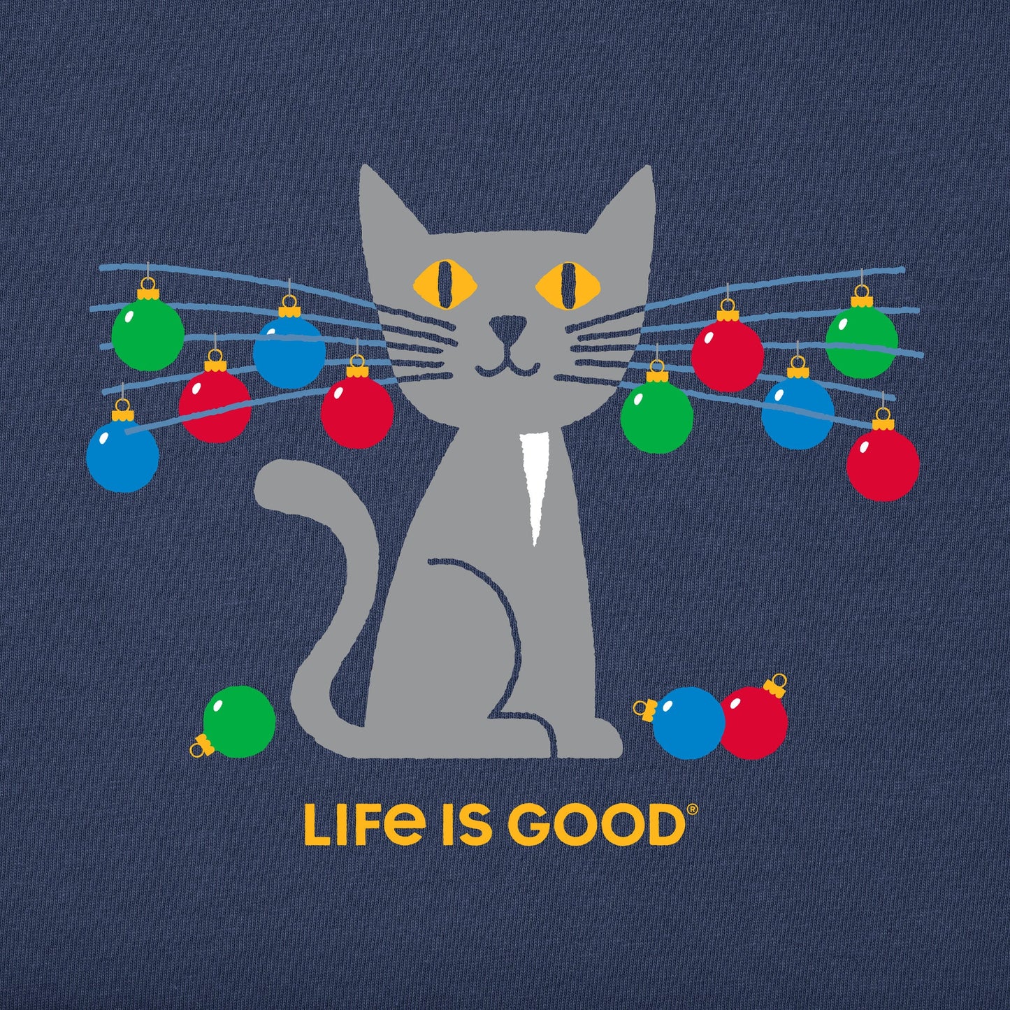 Kids Whisker Ornament Cat Short Sleeve Crusher Tee