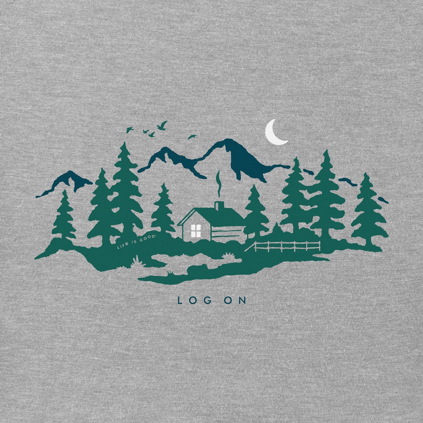 Men's Winter Cabin Log On Long Sleeve Crusher Tee