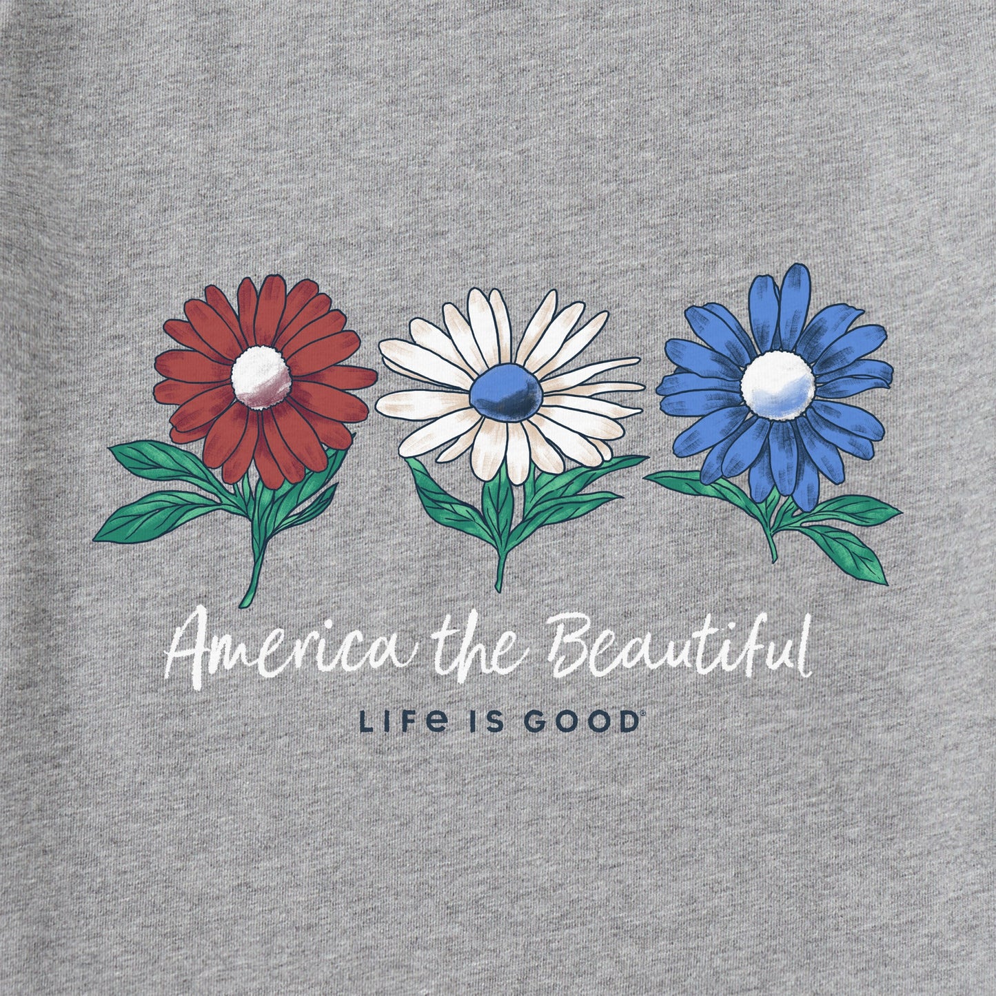 Women's America the Beautiful Daisies Short Sleeve Vee