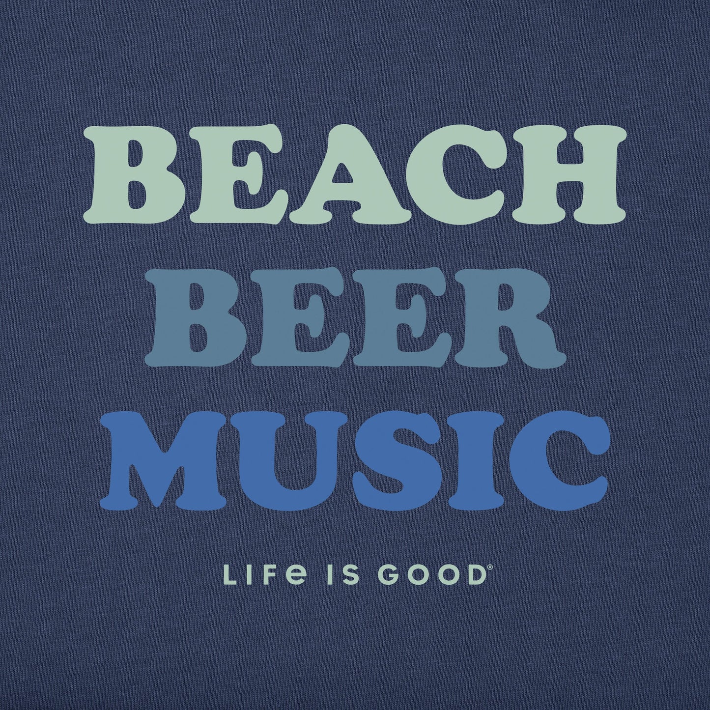 Men's Beach Beer Music Short Sleeve Crusher Tee