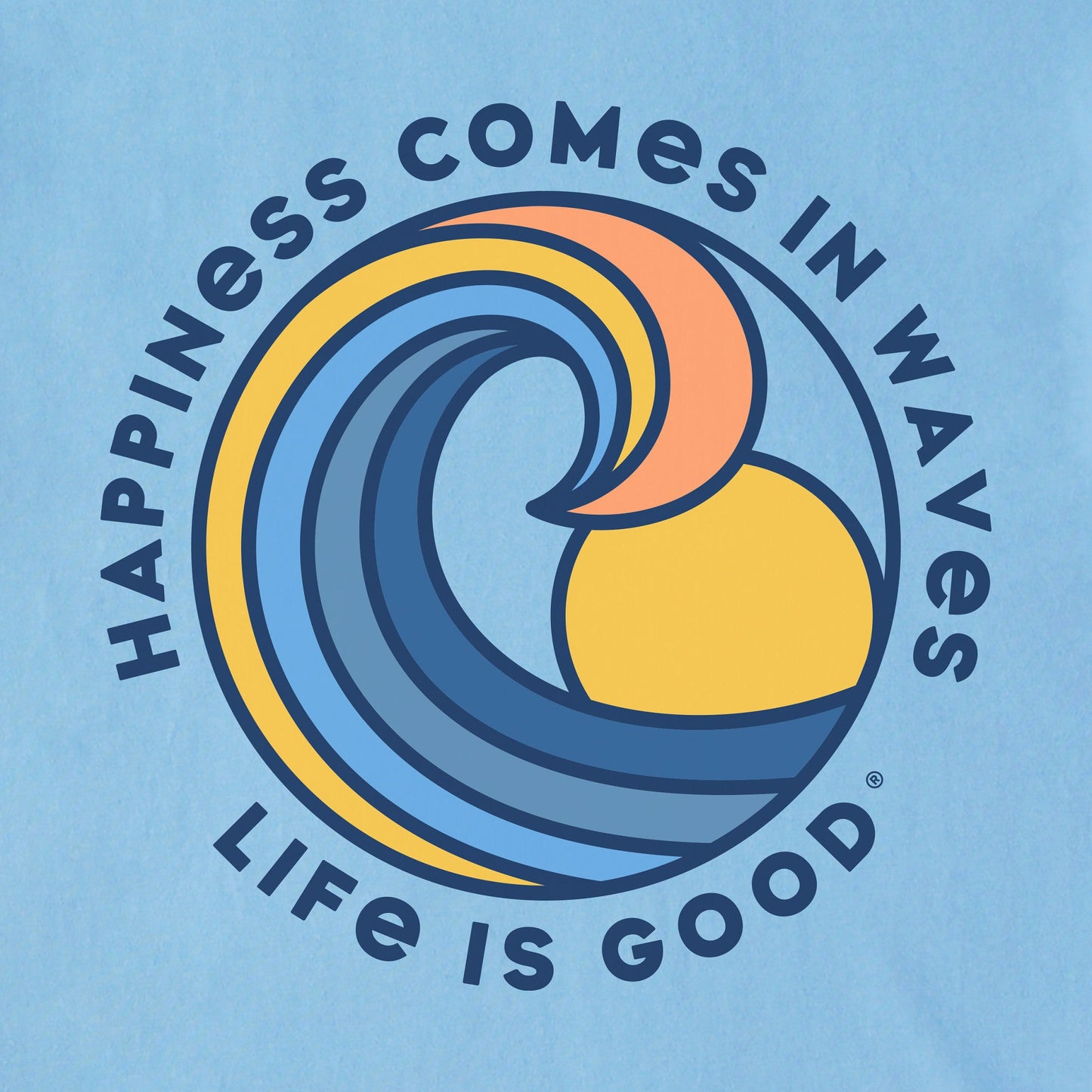 Men's Happiness Comes in Waves Spectrum Short Sleeve Tee