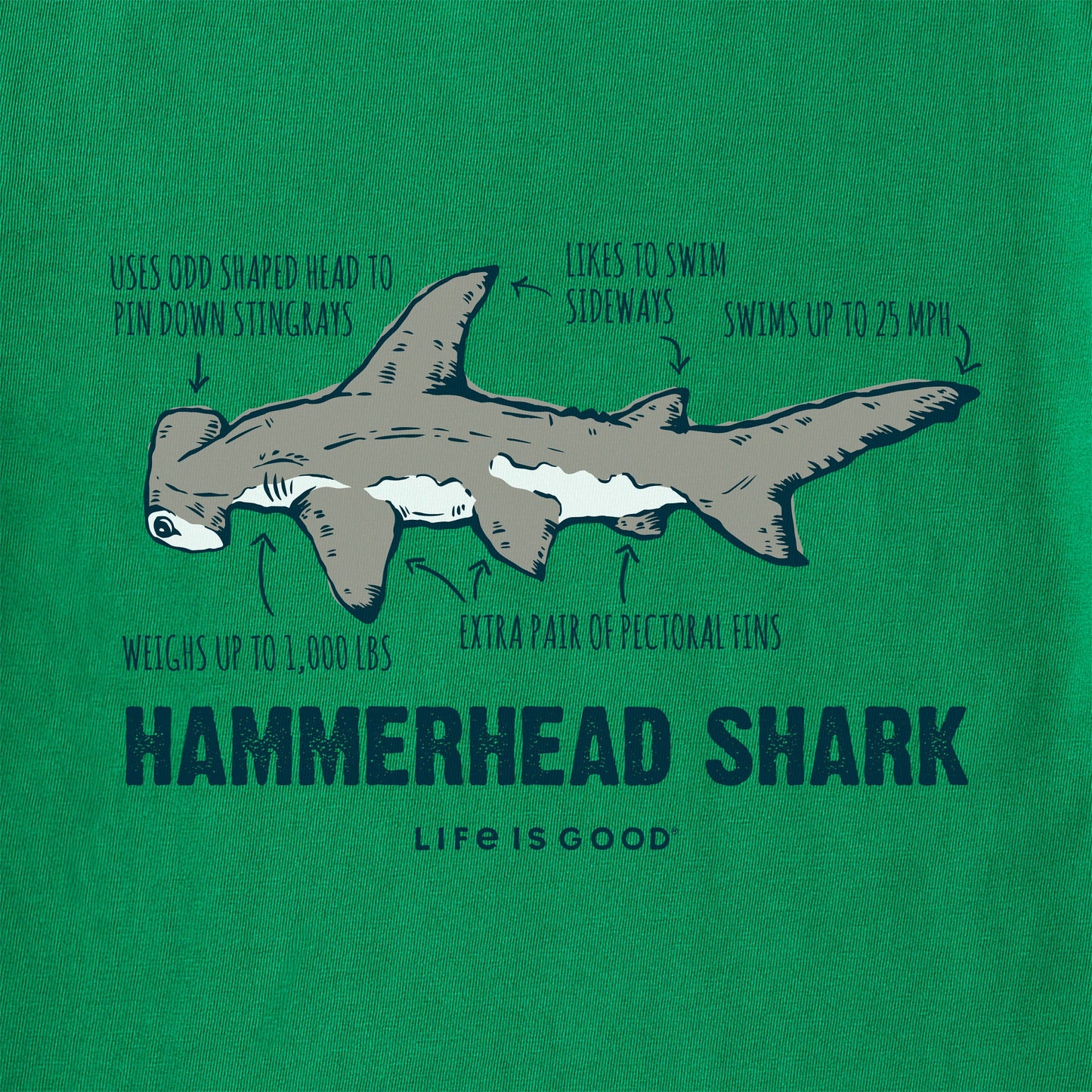 Kids Hammerhead Shark Short Sleeve Crusher Tee