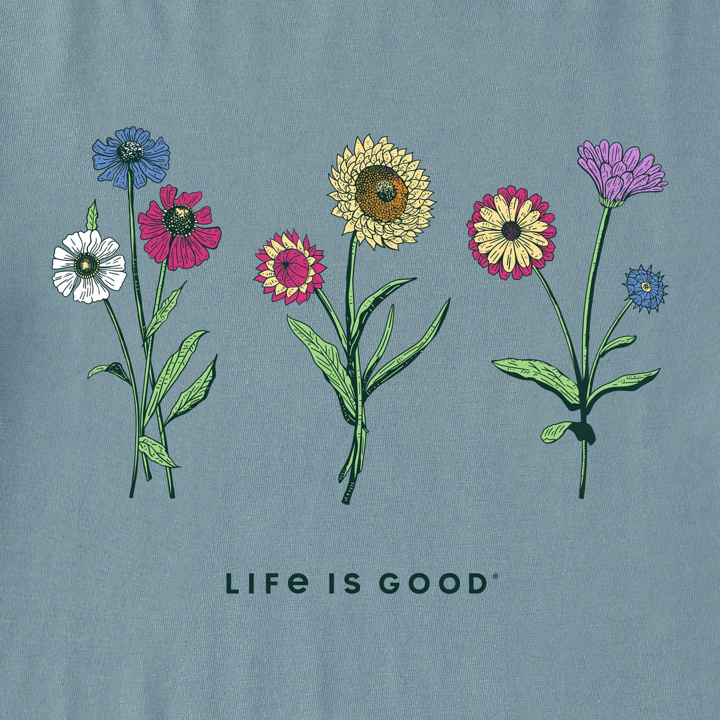 Kids Botanical Flowers Short Sleeve Crusher Tee