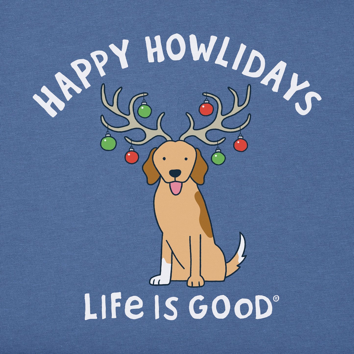 Kids Happy Howlidays Golden Dog Long Sleeve Crusher Tee