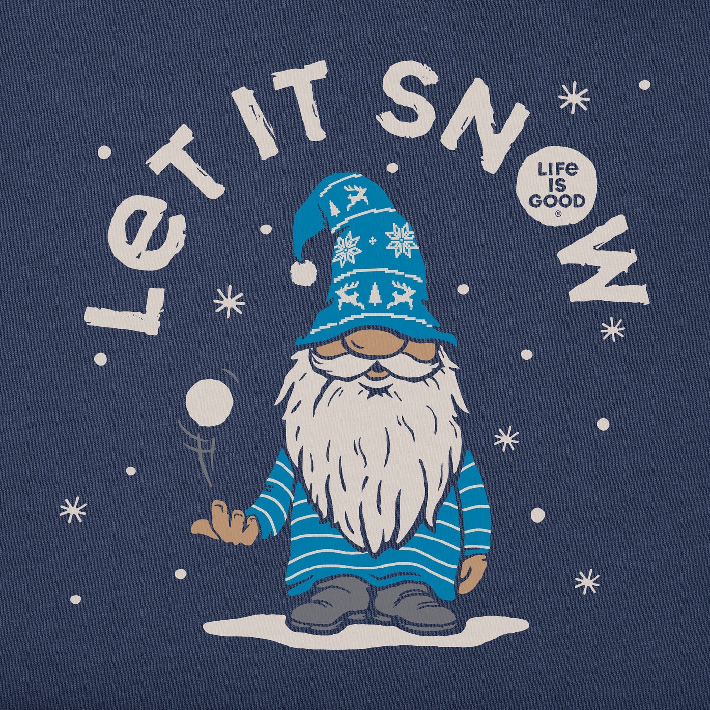 Kids Let It Snow Gnome Long Sleeve Crusher Tee