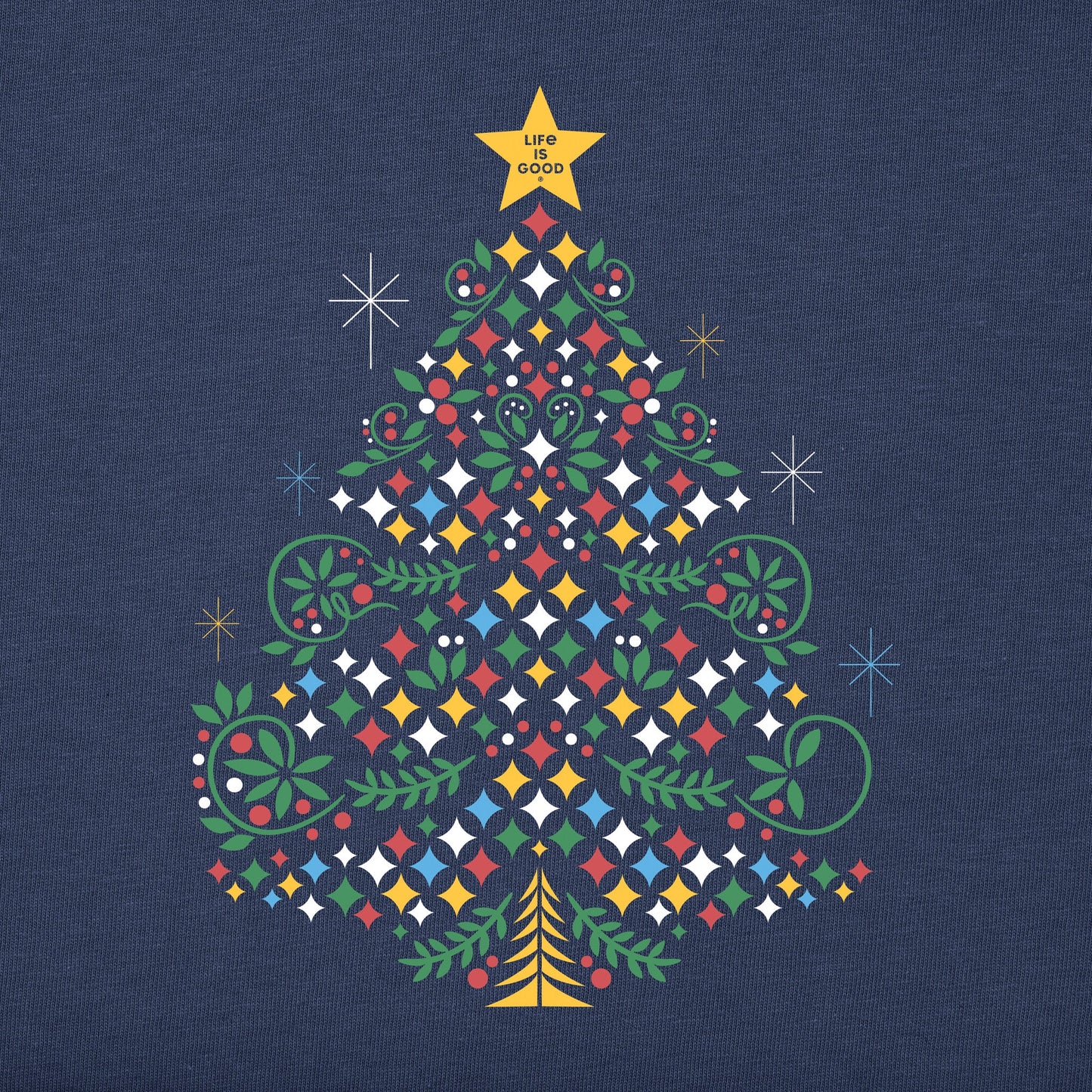 Women's Christmas Tree Sparkles Long Sleeve Crusher Tee