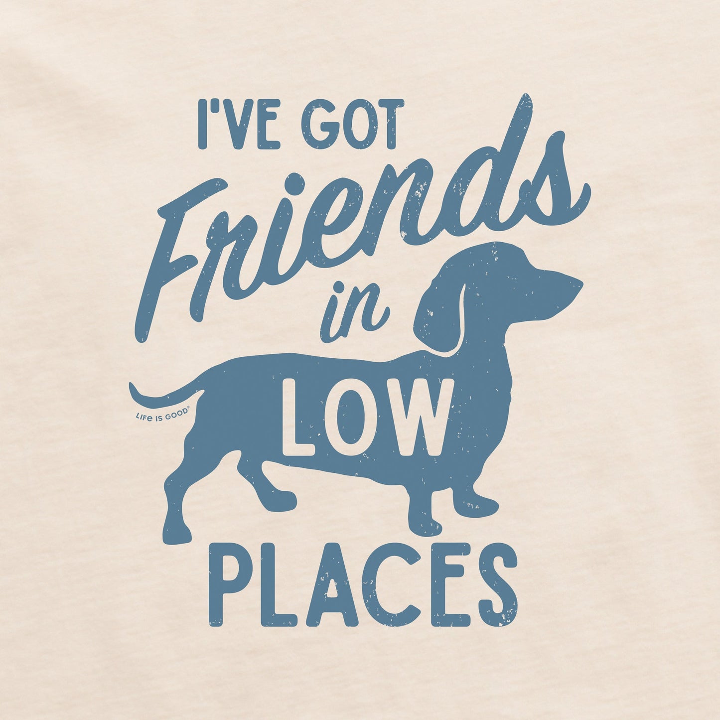 Men's Friends in Low Places Dachshund Short Sleeve Tee