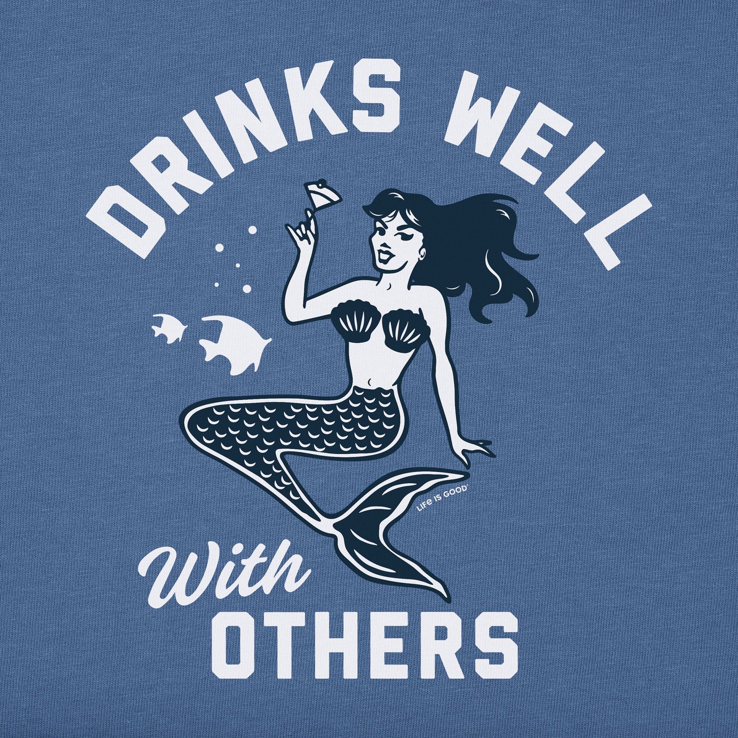 Women's Drinks Well with Others Mermaid Short Sleeve Crusher Vee