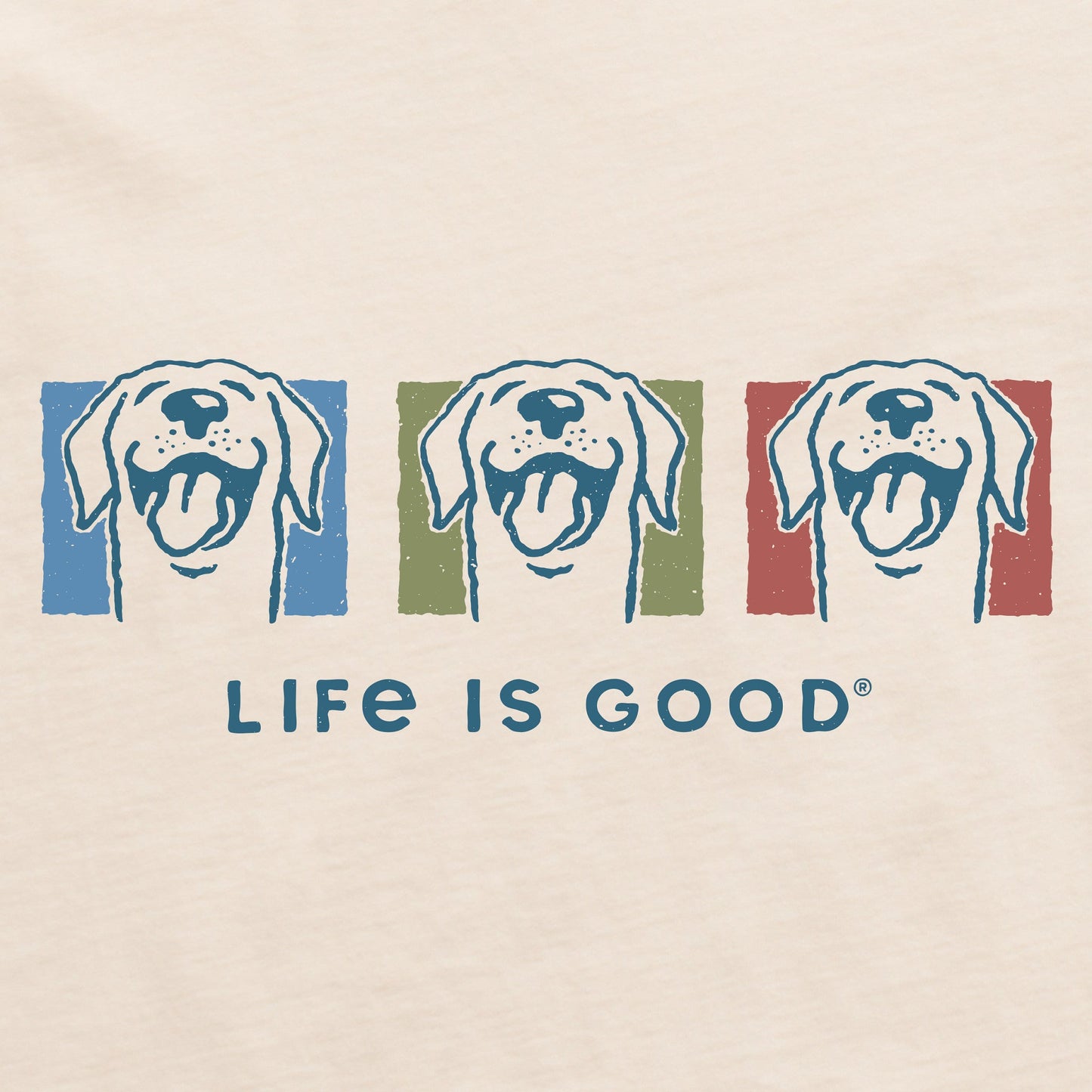 Men's Three Happy Dogs Short Sleeve Crusher Tee