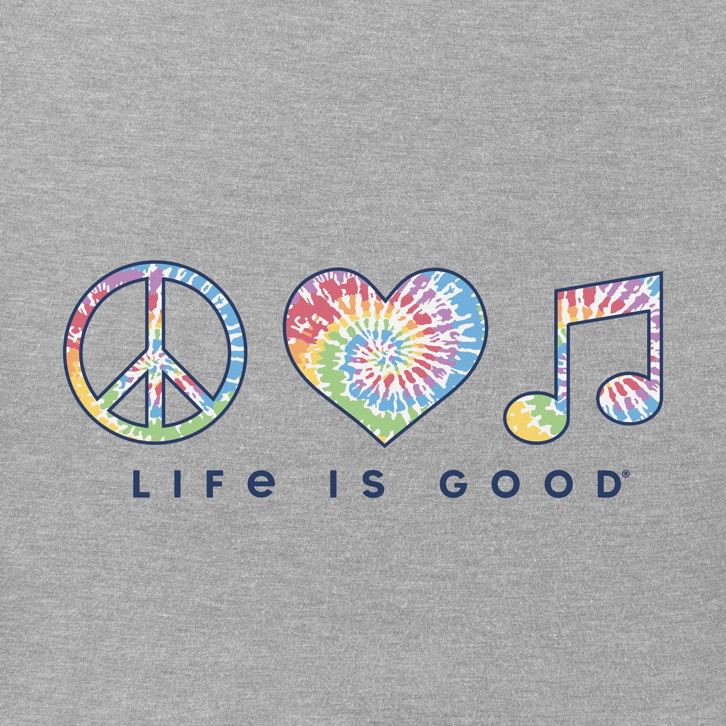 Women's Tie Dye Peace Love Music Short Sleeve Crusher-LITE Tee