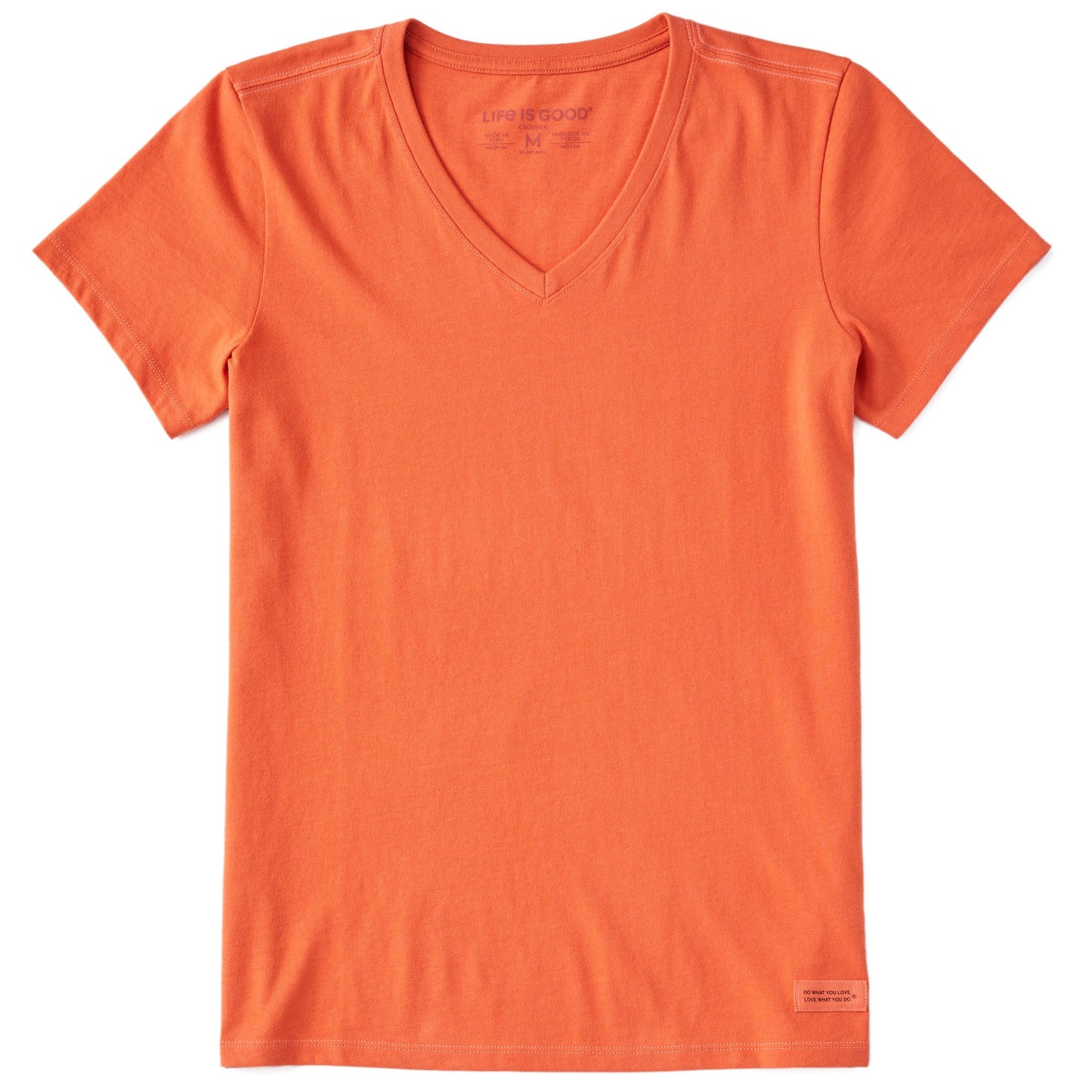 Women's Solid Short Sleeve Vee