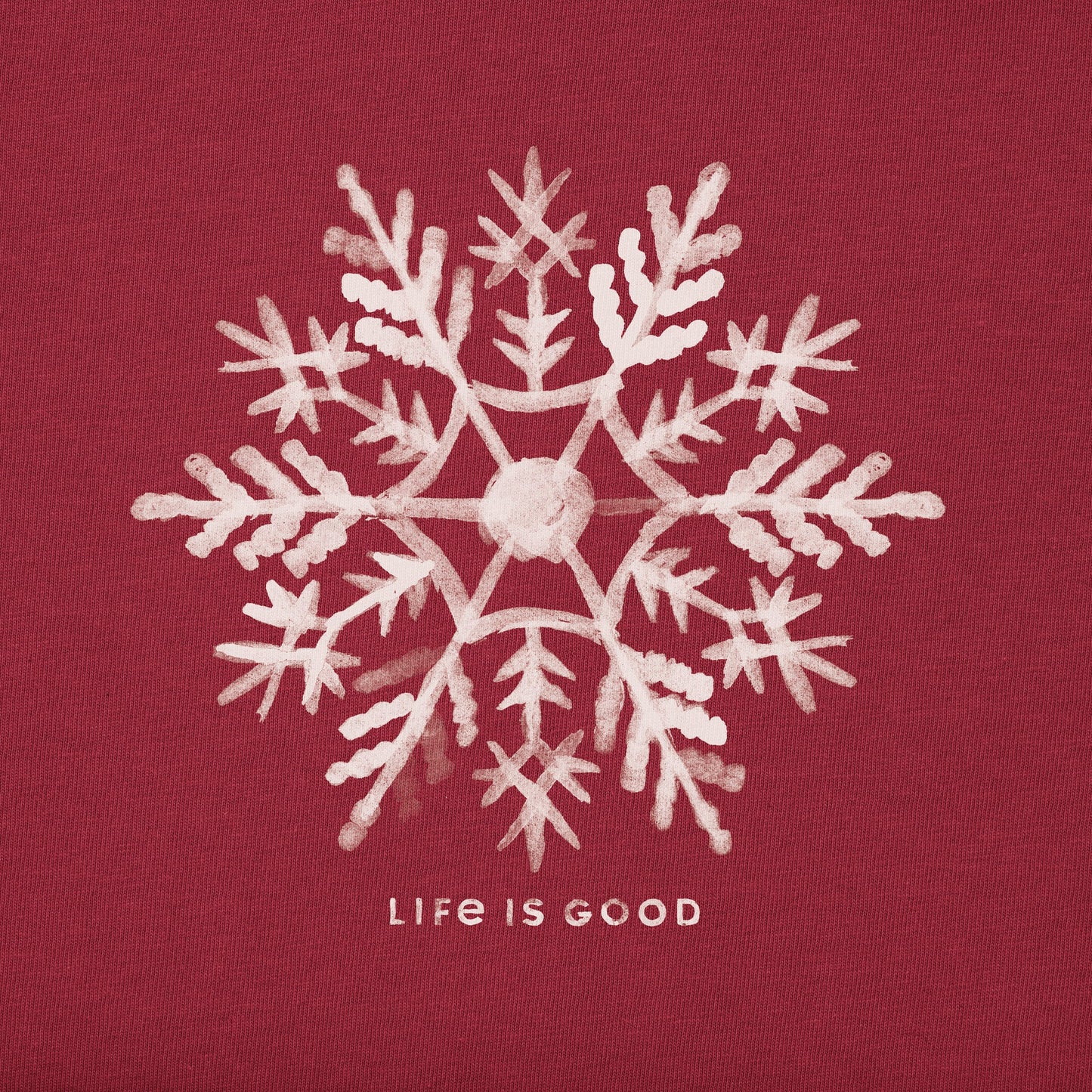 Women's Watercolor Snowflake Long Sleeve Crusher Vee