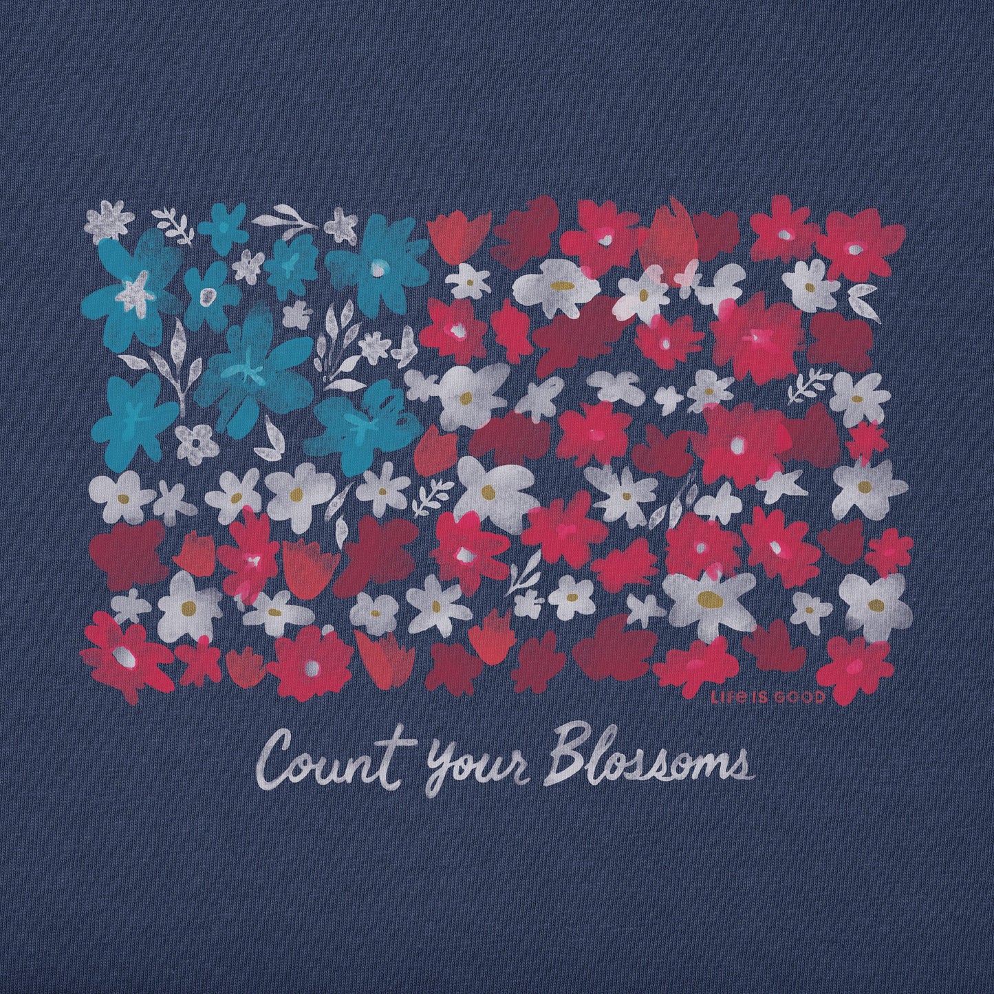 Women's Count your Blossoms USA Flag Short Sleeve Tee