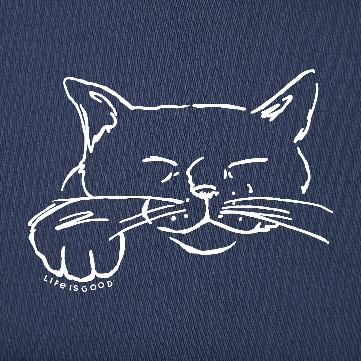 Men's Relaxed Cat Line Drawing Short Sleeve Crusher Tee