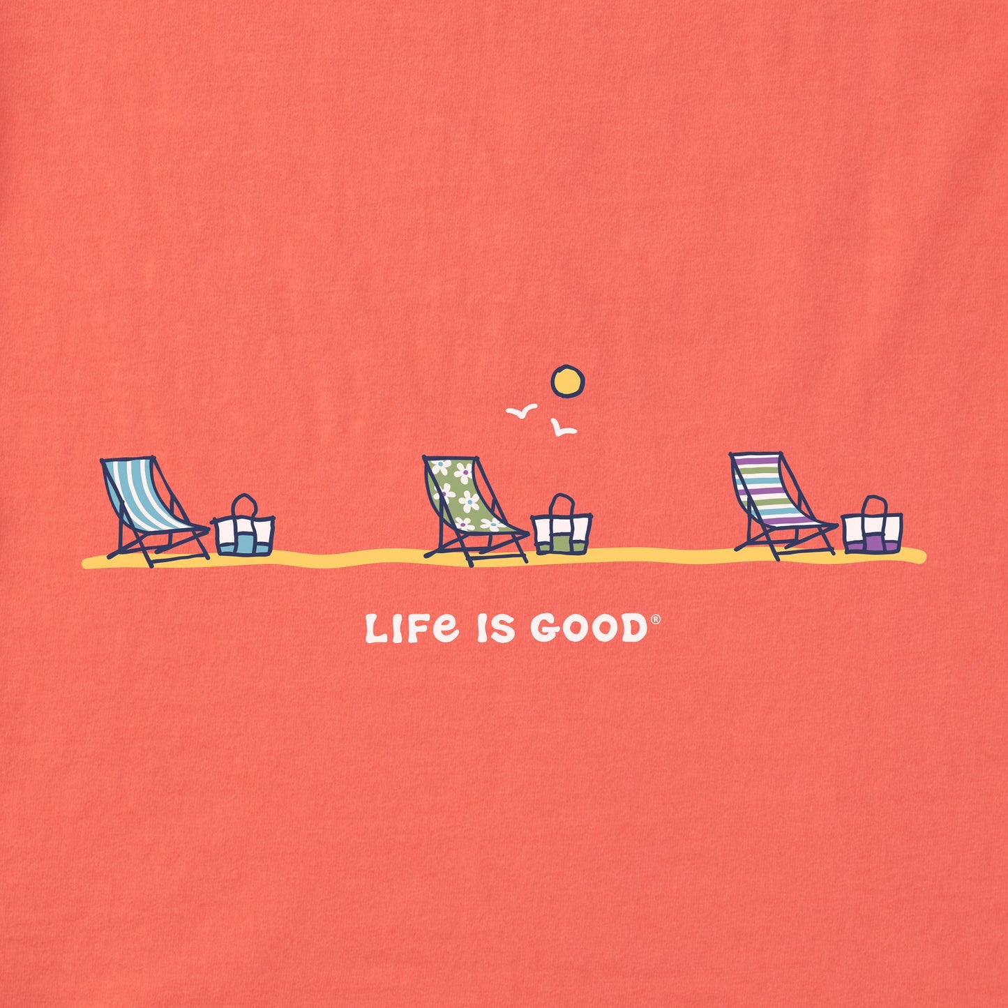 Women's Distanced Beach Chairs Short Sleeve Crusher Vee