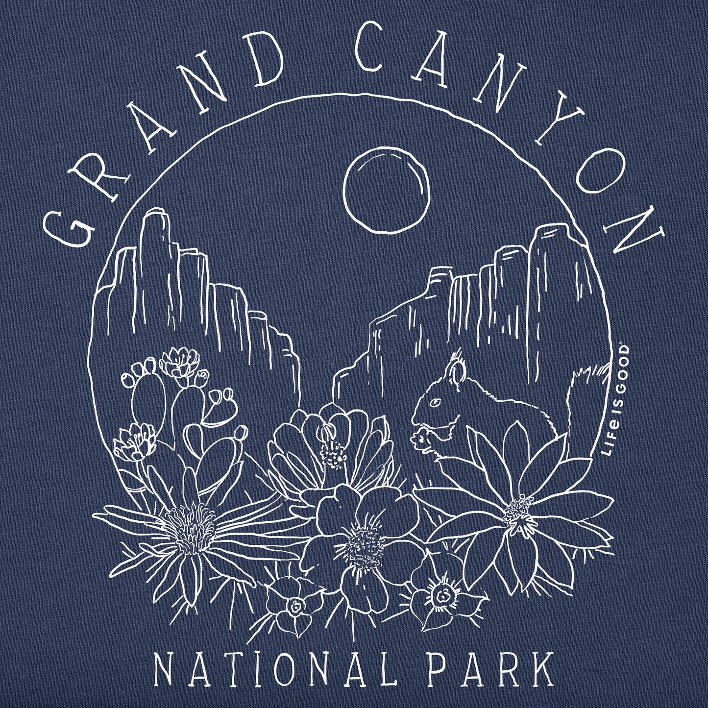 Men's Grand Canyon Line Drawing Short Sleeve Crusher Tee