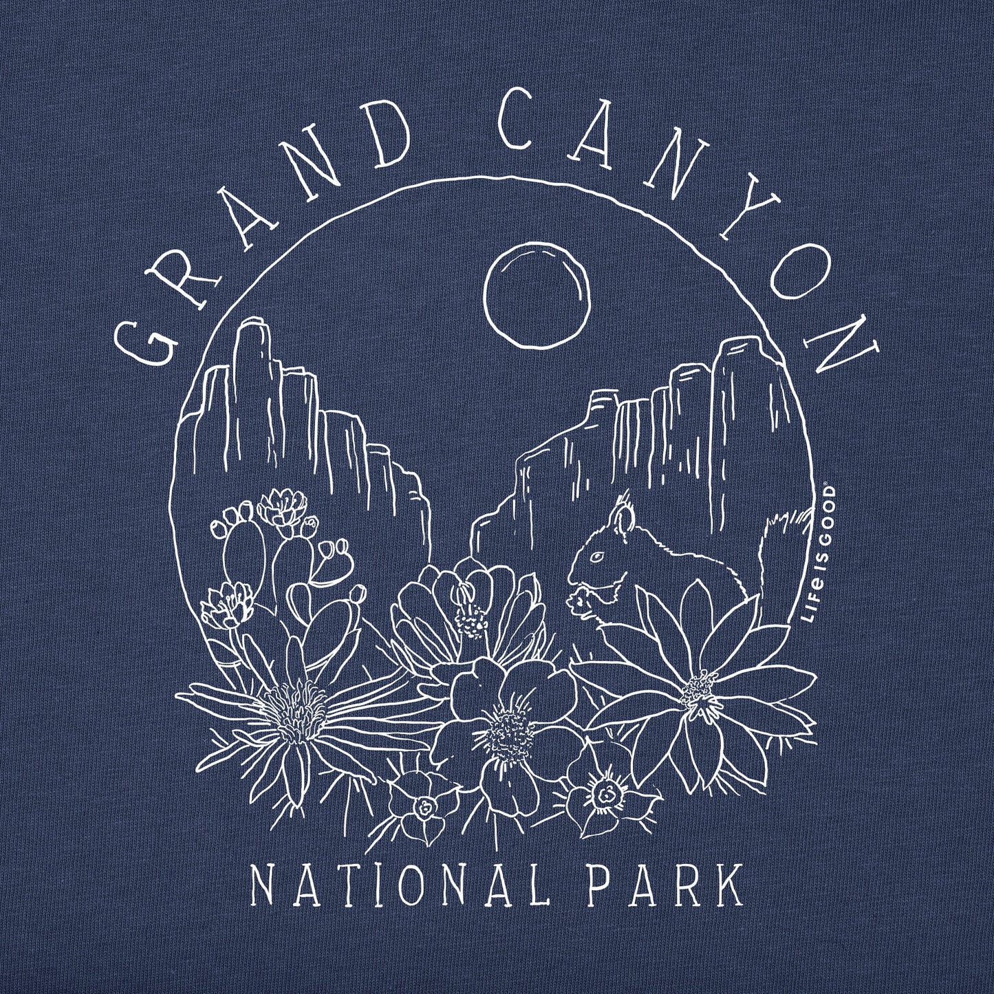 Women's Grand Canyon Line Drawing Short Sleeve Crusher Tee