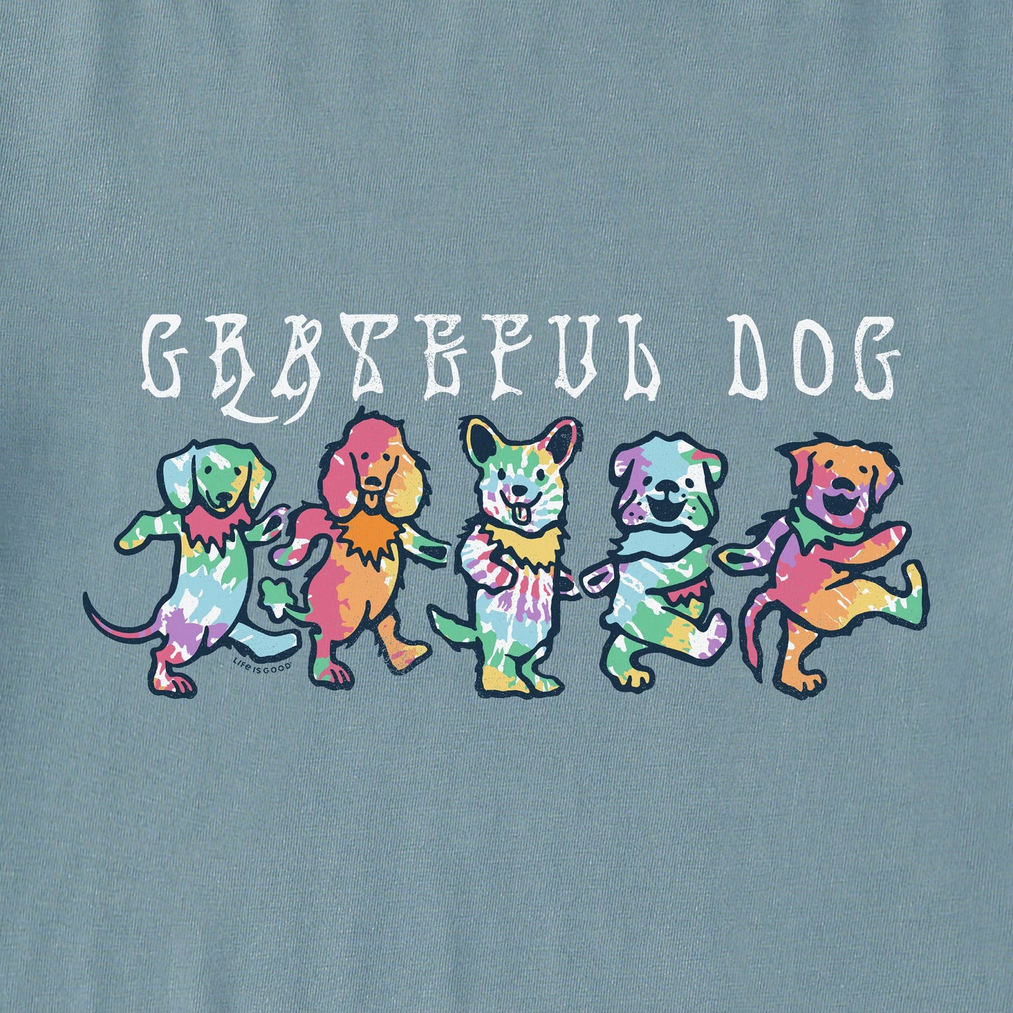 Men's Tie Dye Grateful Dog Simply True Fleece Crew