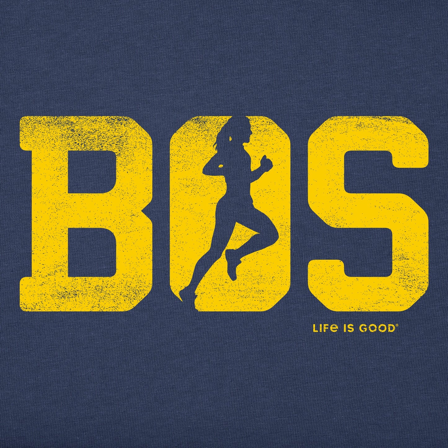 Women's Run Boston Woman Silhouette Short Sleeve Crusher Tee