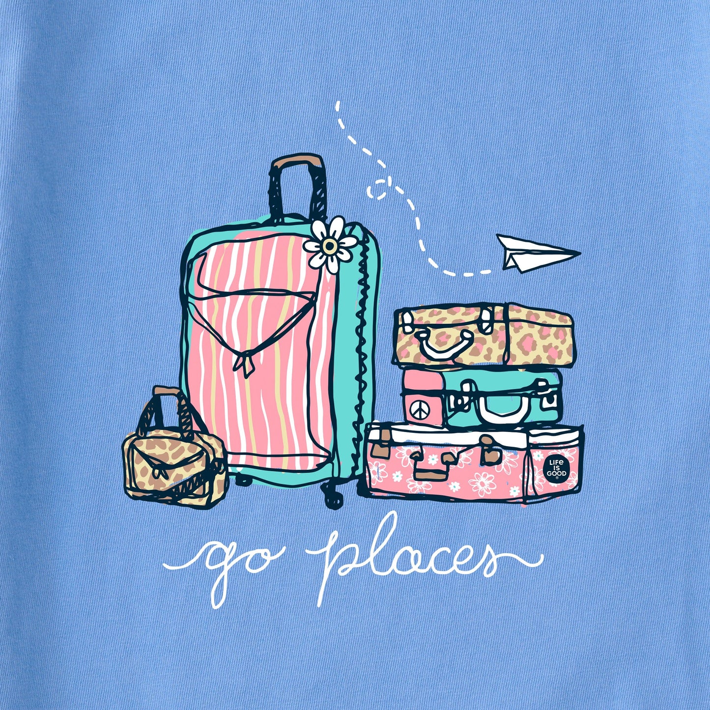 Women's Go Places Luggages Short Sleeve Crusher Tee