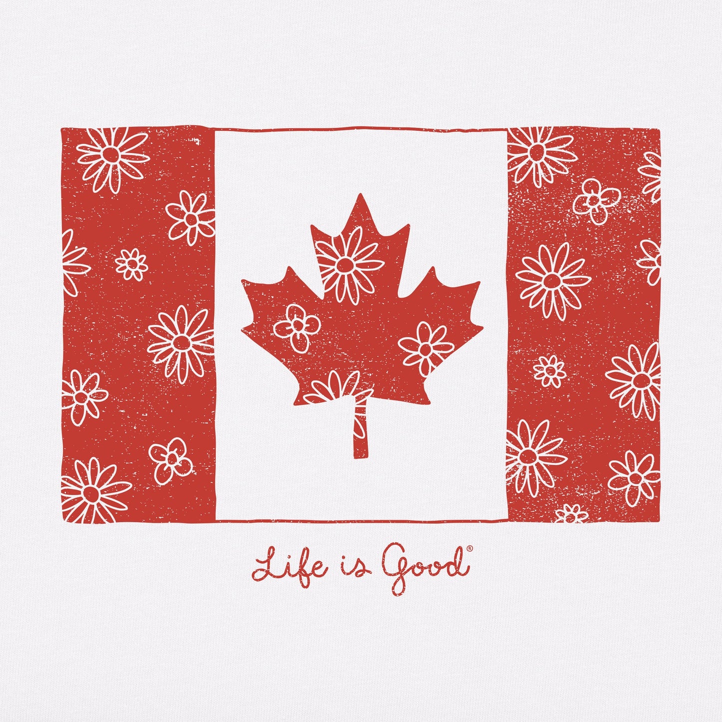 Women's Canadian Flag Daisies Short Sleeve Tee