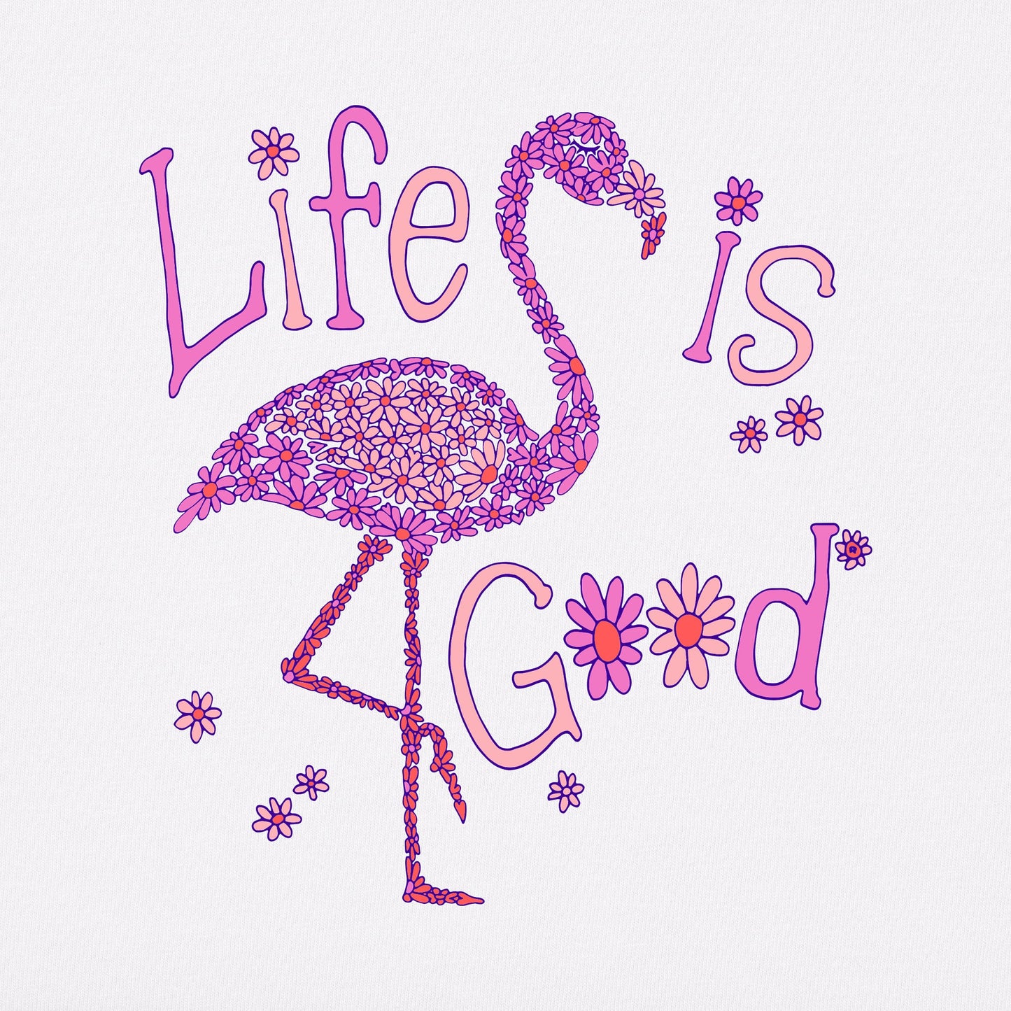 Women's Daisy Flamingo Short Sleeve Crusher Tee