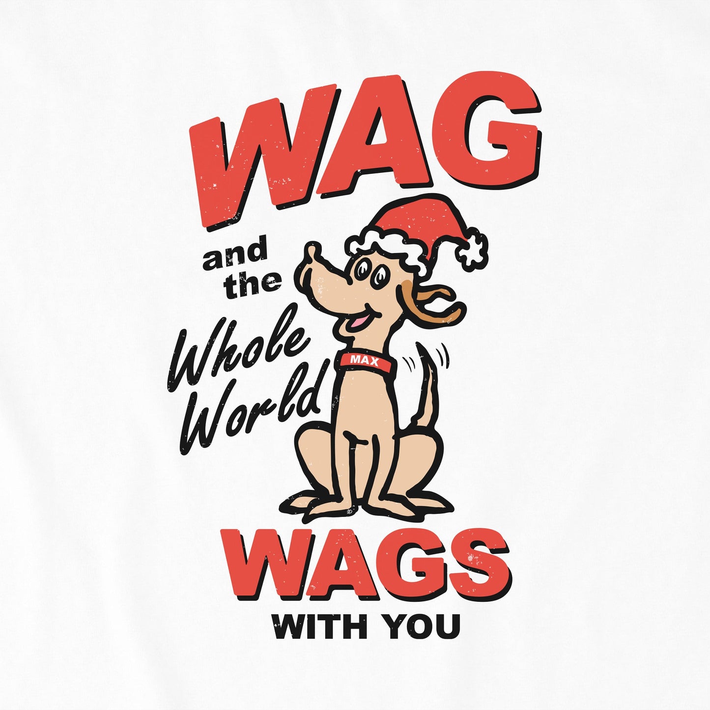 Kids Retro color Max Wags Long Sleeve Crusher Tee