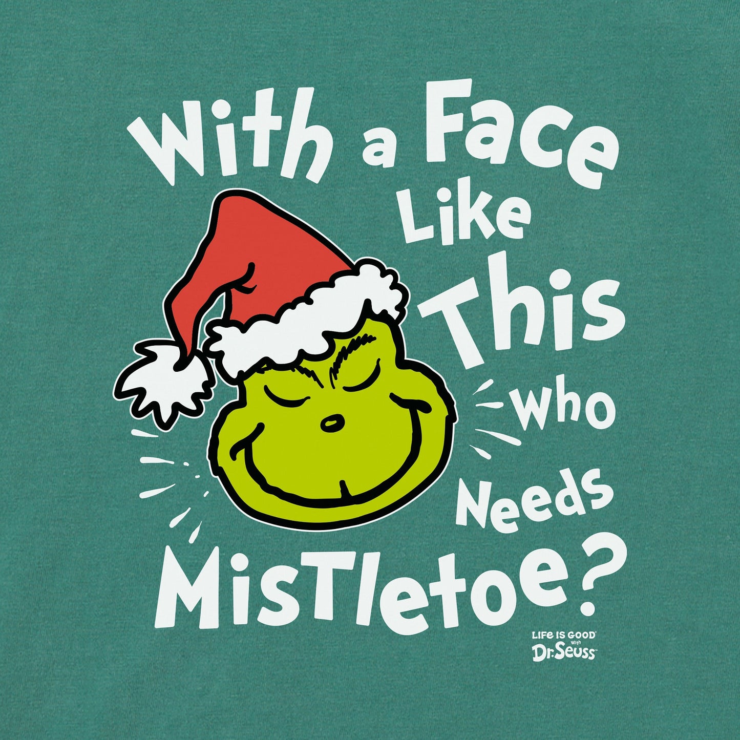 Men's With a Face Like This Grinch Long Sleeve Crusher Tee