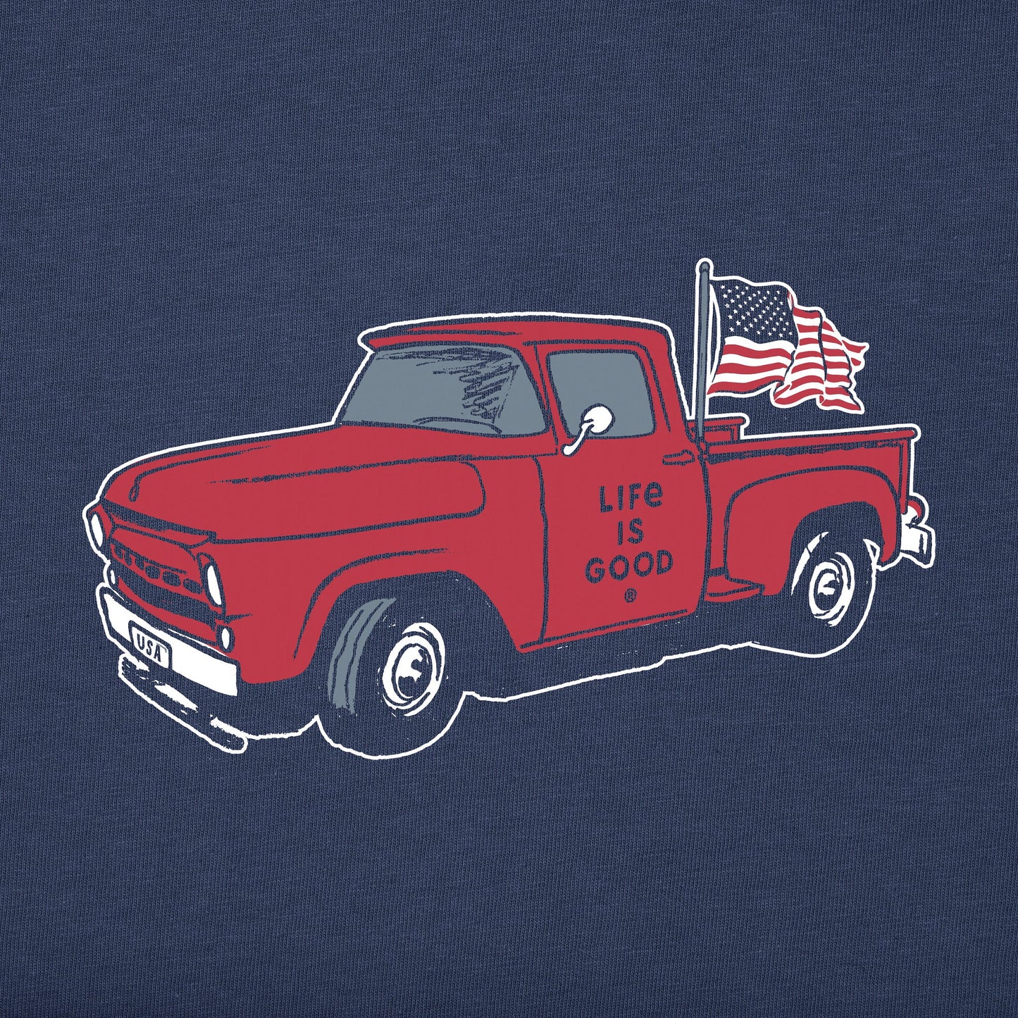 Men's Old Fashioned Patriotic Truck Short Sleeve Tee