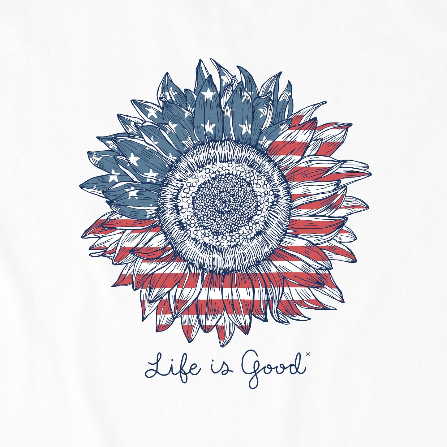 Women's American Sunflower Short Sleeve Crusher Tee