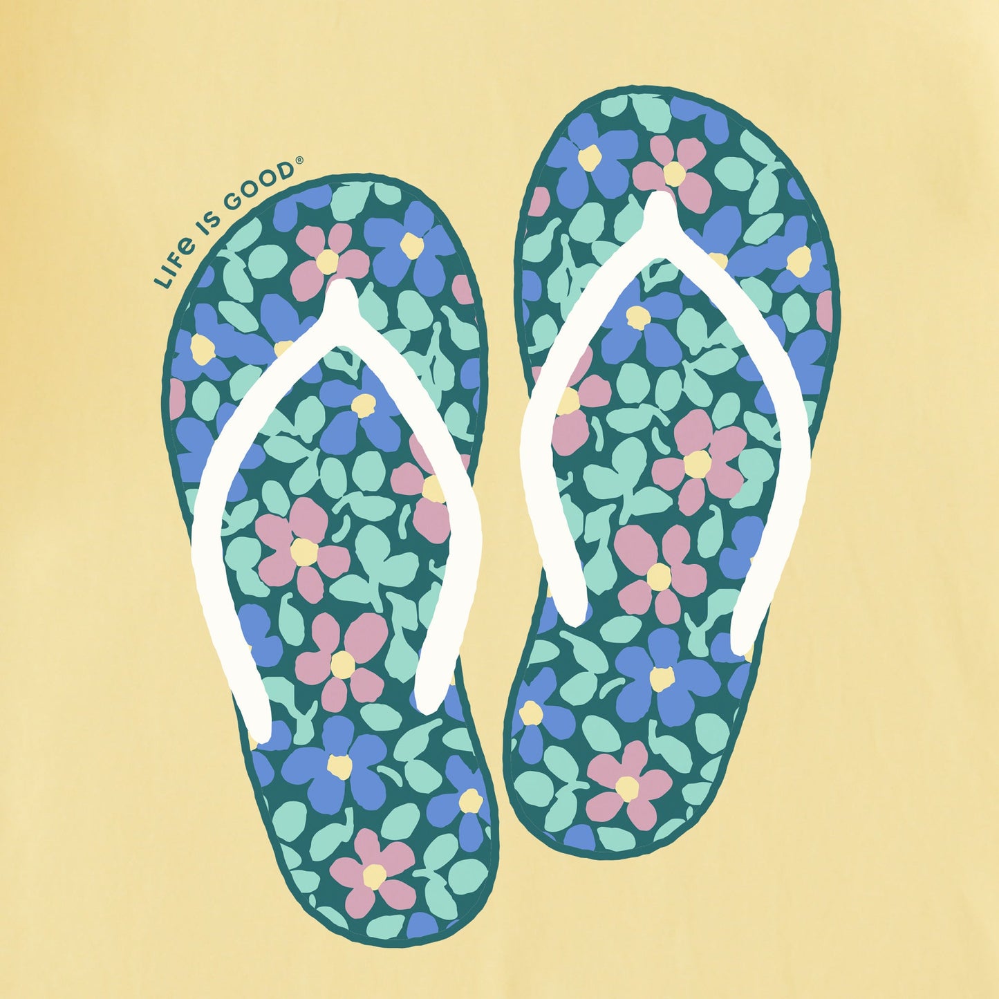 Women's Flower Flips Short Sleeve Crusher Vee