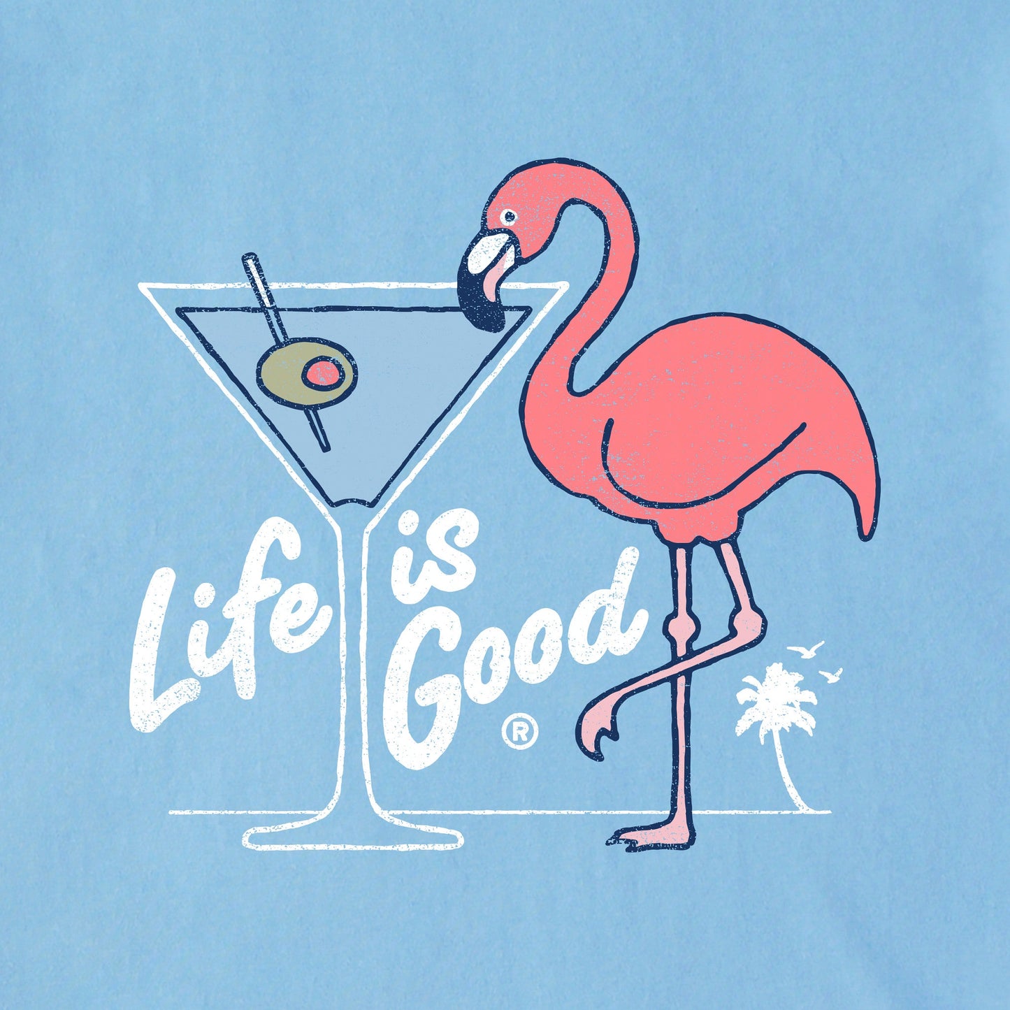 Men's Flamingo Martini Short Sleeve Crusher Tee