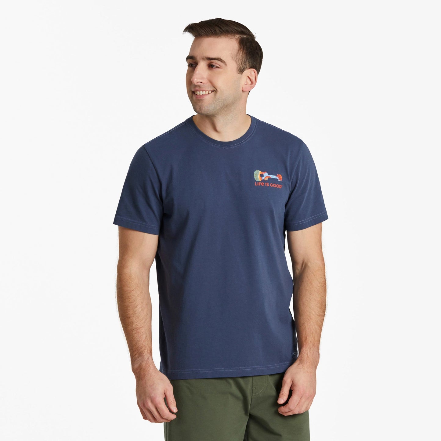 Men's Guitar Circle Psychedelic Tie Dye Short Sleeve Crusher Tee