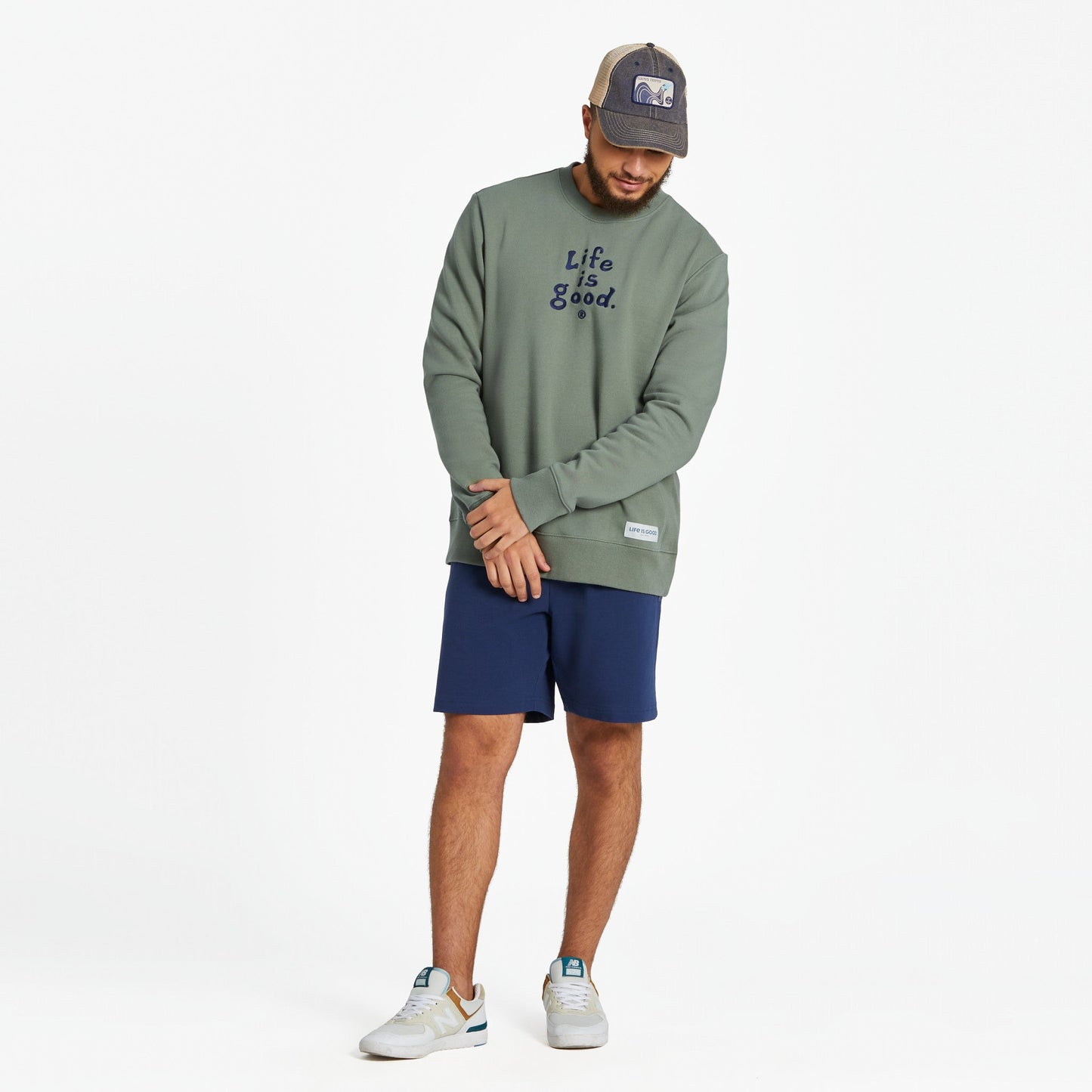 Men's LIG Vintage Wordmark Stacked Simply True Fleece Crew