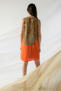 Short Striped Solid Bottom Panel Dress