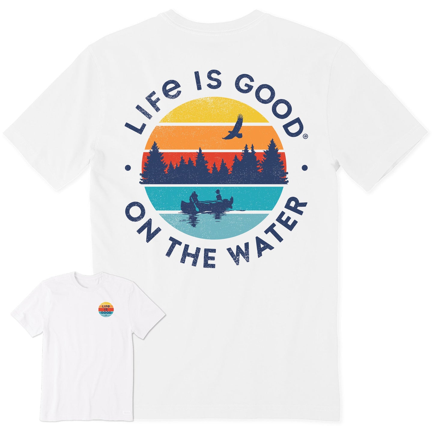 Men's LIG On The Water Sunset Canoe Short Sleeve Tee