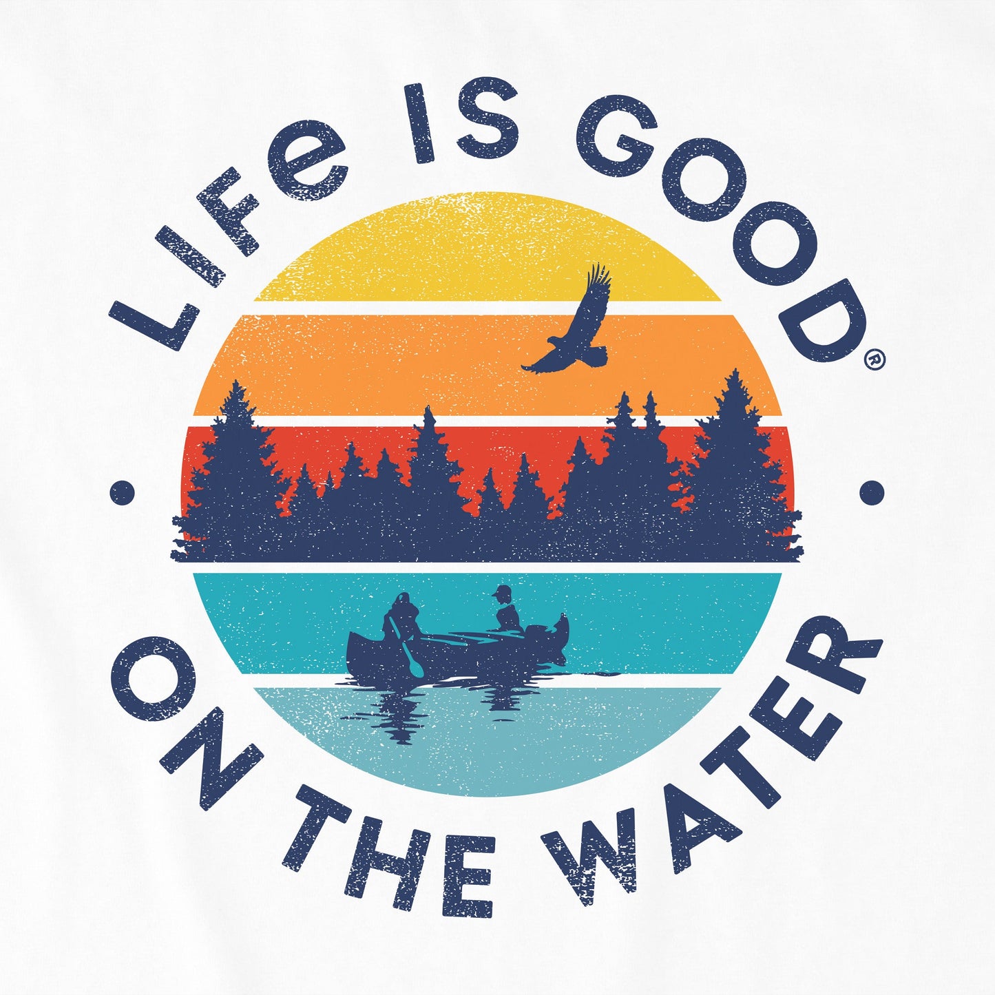 Men's LIG On The Water Sunset Canoe Short Sleeve Tee