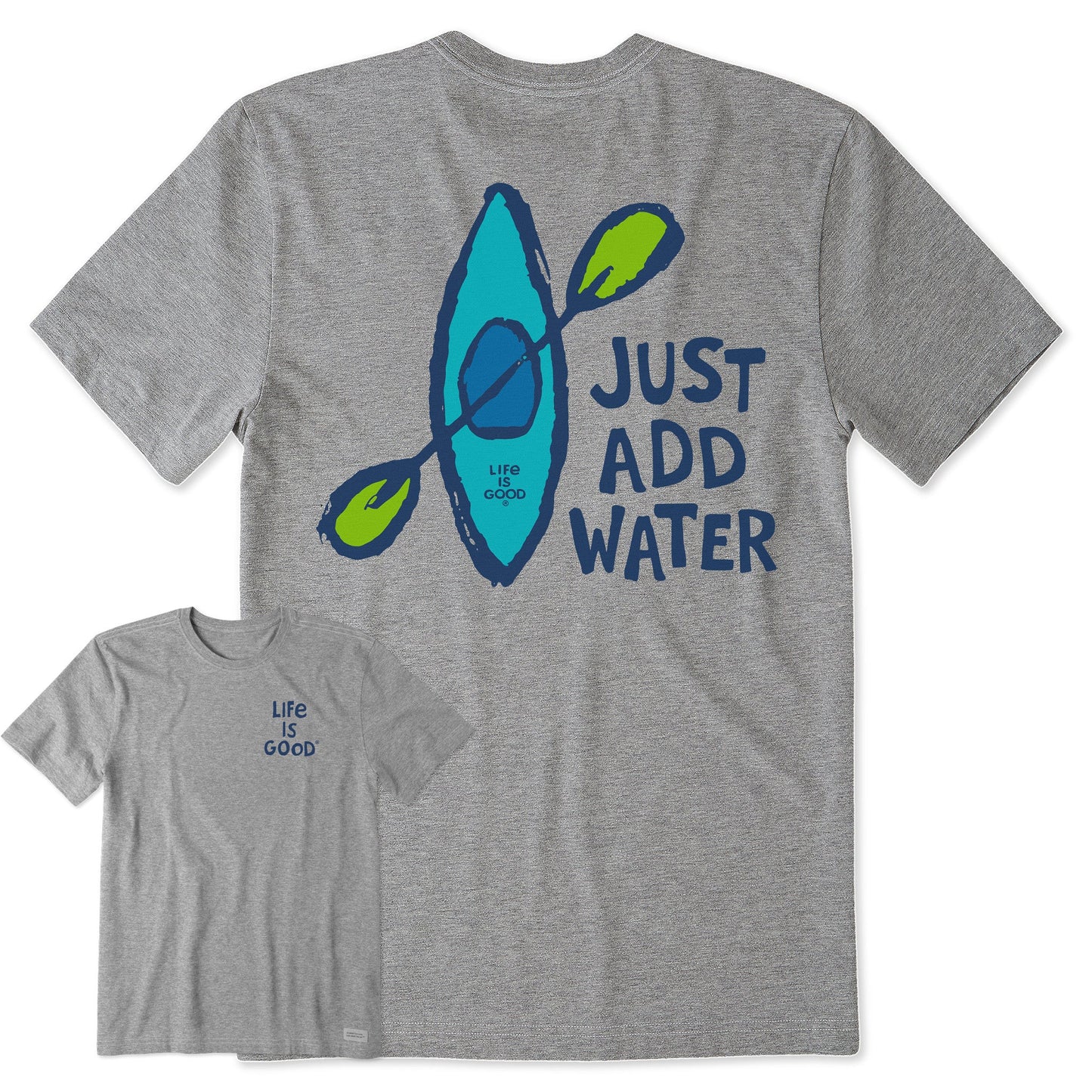 Men's Just Add Water Kayak Hand Drawn Short Sleeve Crusher Tee