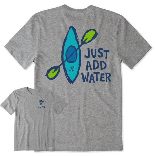 Men's Just Add Water Kayak Hand Drawn Short Sleeve Crusher Tee