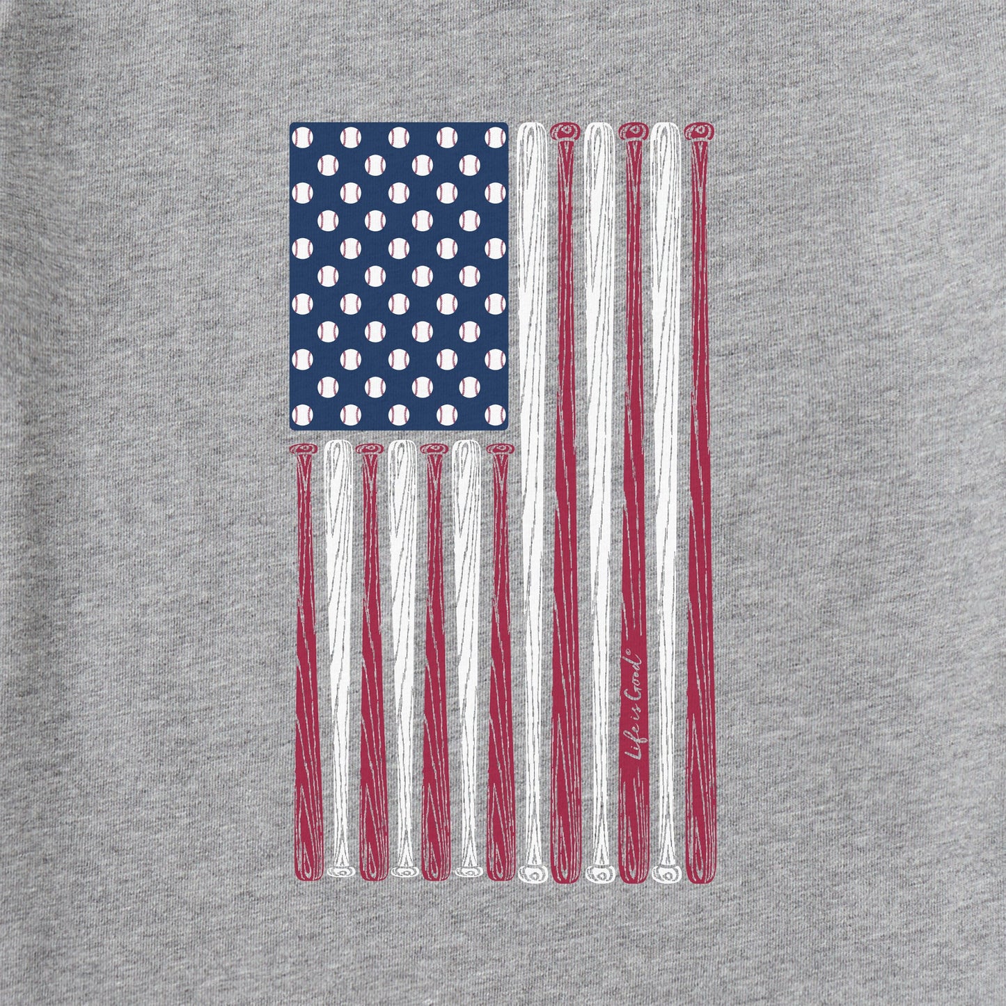 Men's Vertical USA Flag Baseball Short Sleeve Tee